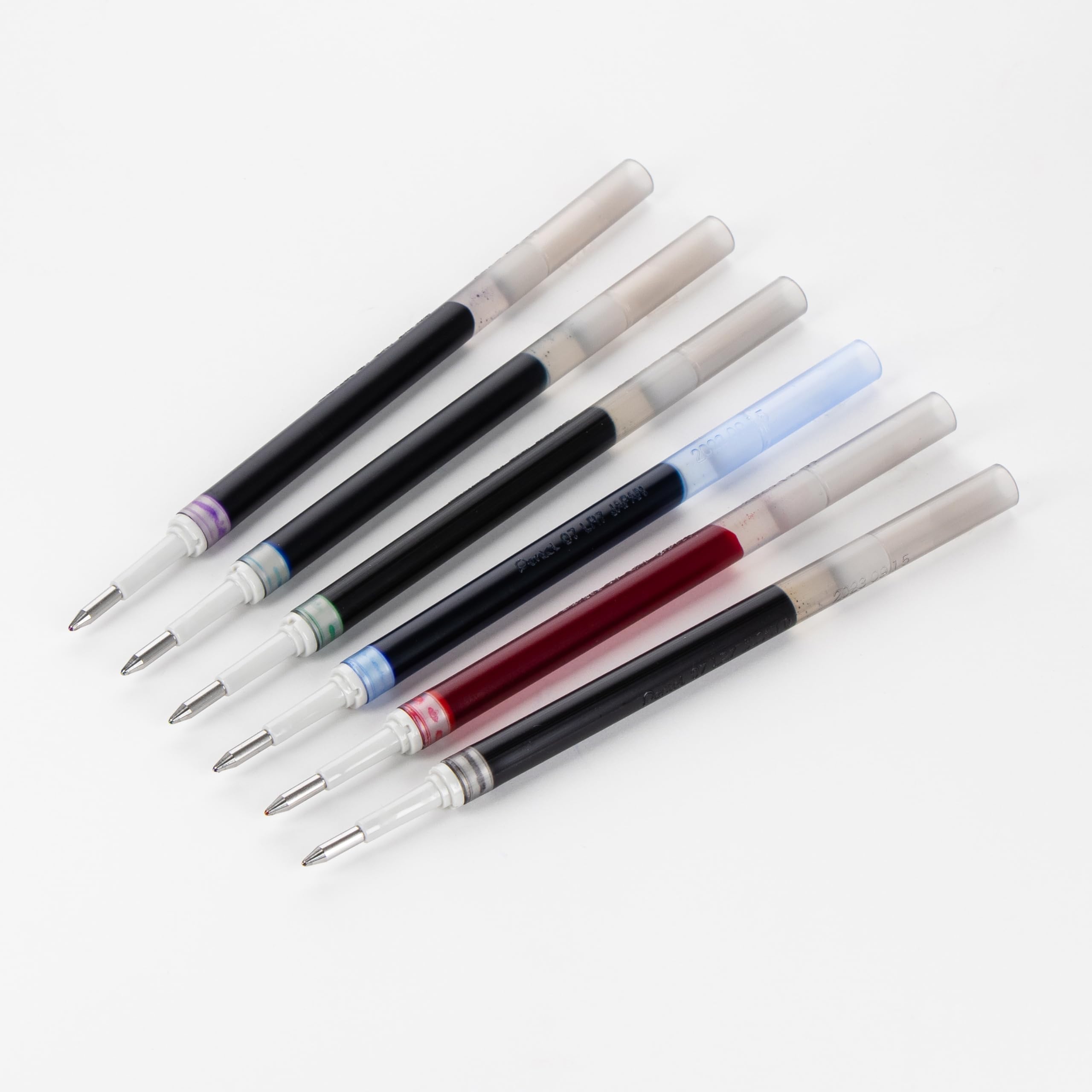 Pentel Refill Ink - For EnerGel Gel Pen, 0.7mm Metal Tip, Medium, Assorted Color Inks, Pack of 6 Refills (LR7-6M)