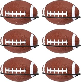 6pcs Football Wall Mounts, Metal Football Display Stand Sports Ball Holder with Screws for Room Decor Garage Organization Man Cave Home Gym
