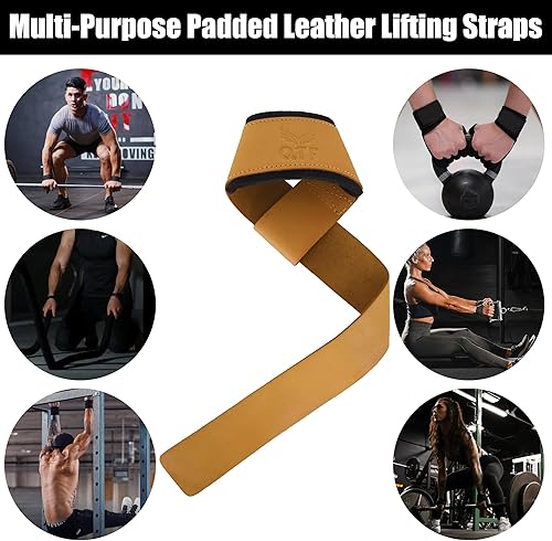 Miniatura 2 de Correas de levantamiento de cuero auténtico, asistencia de muñeca para tirones pesados, levantamiento de pesas, culturismo, gimnasio, accesorios de