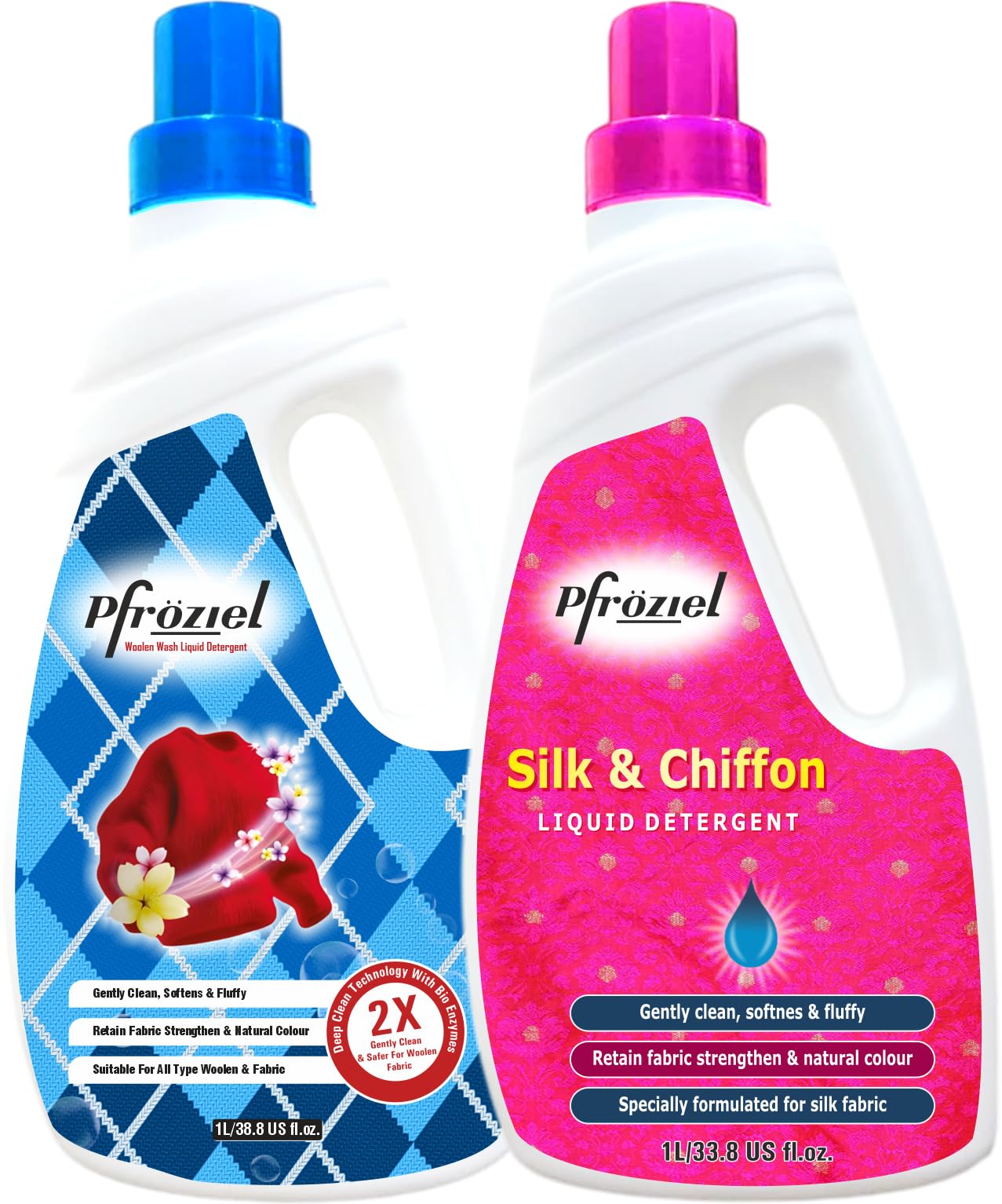 silk, chiffon & Woolen Wash Laundry Liquid Detergent (1ltr) Combo
