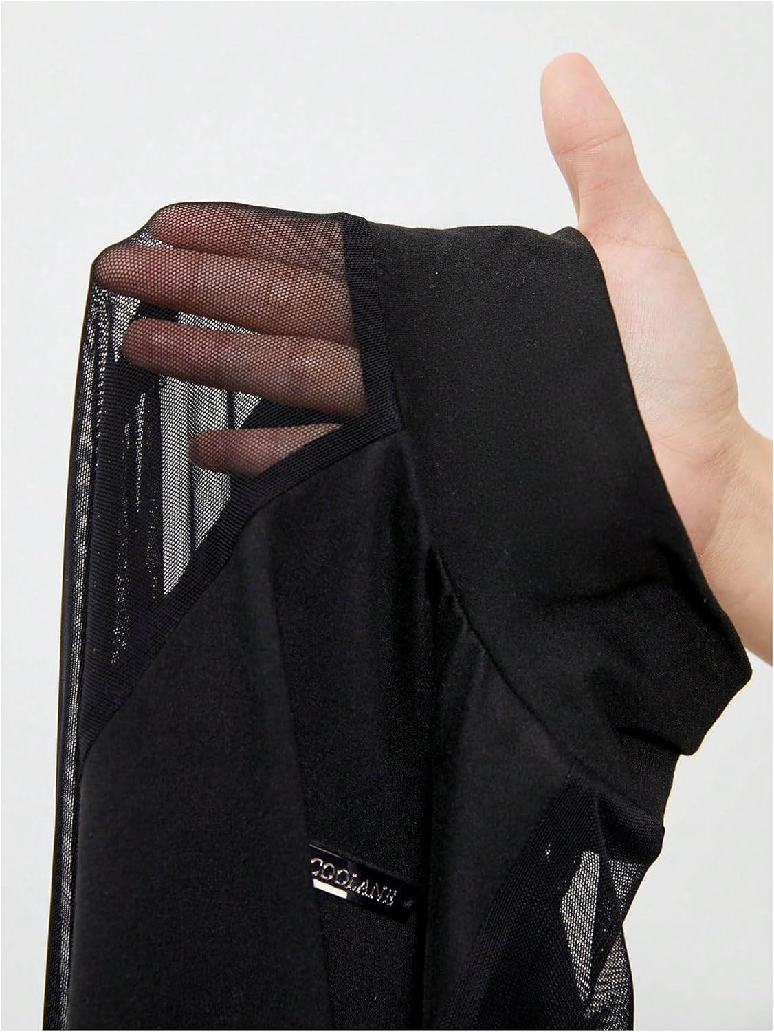 Women's Sheer Mesh Bodysuits Mock Neck Long Sleeve Fitted Body Suit Tops Shapewear - Image 3