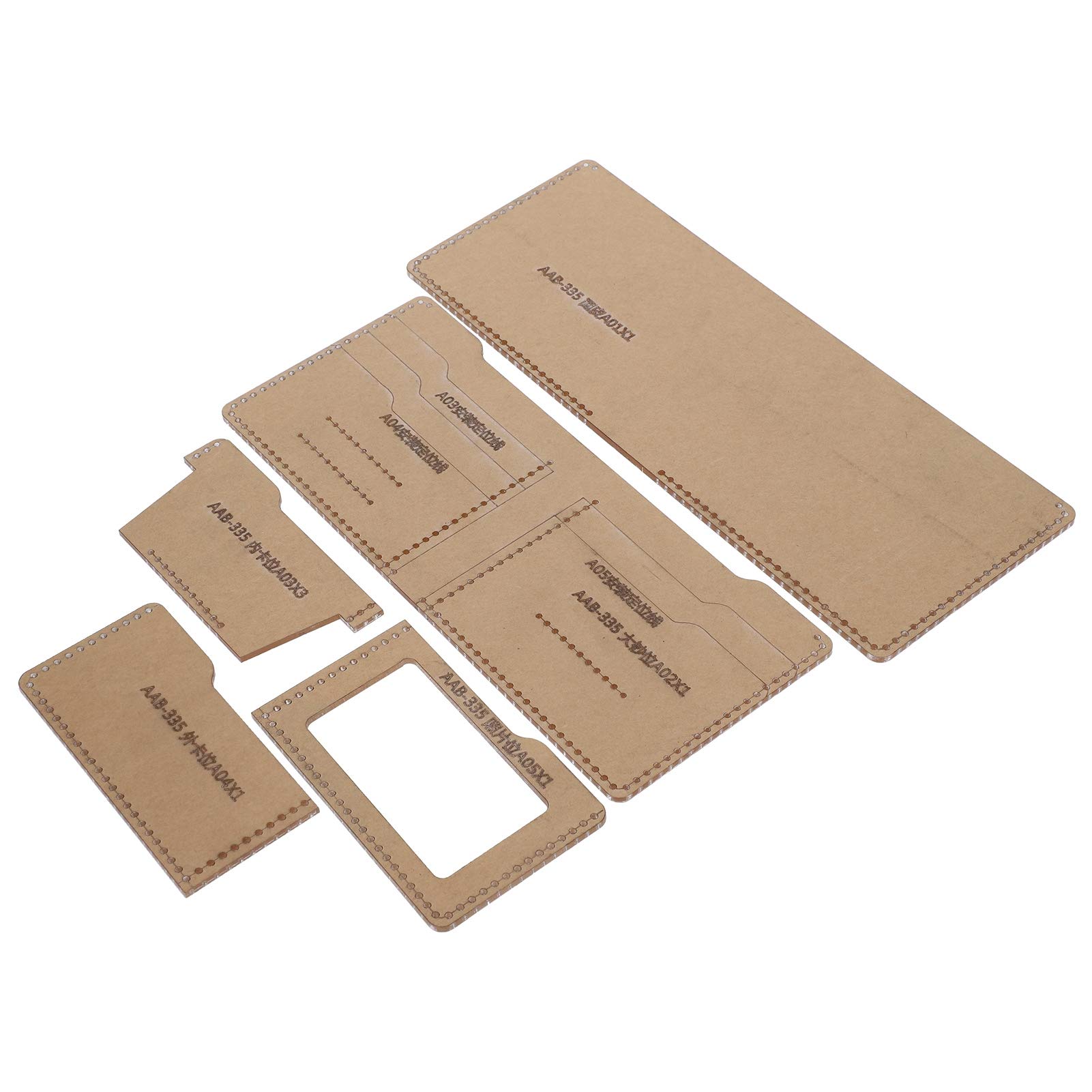 Jeanoko Acrylic Template Leather Short Wallet Purse Pattern Set Accessory Hand Craft DIY Tools for Short Wallet-image-11