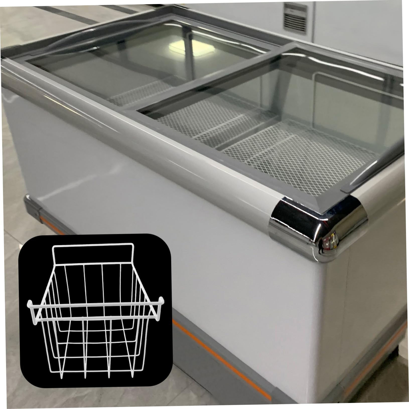 Garneck Organizador de Estantes para Congelador Cesta Colgante 35x22x20 Cm Hierro Rejilla Ventilada Almacenamiento Doméstico y Comercial