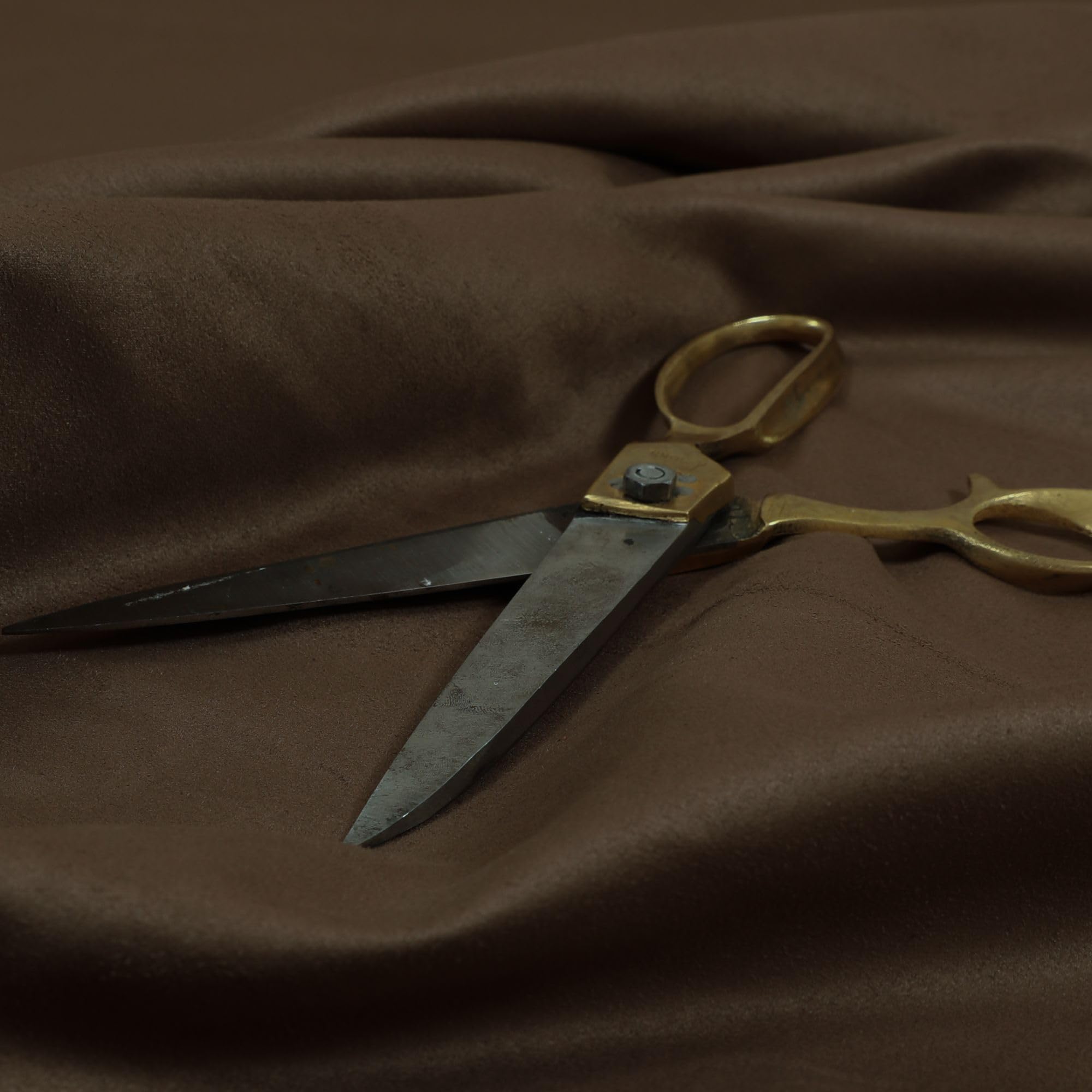 Redbrick Mill Fabrics Flame Retardant Soft Suede Fabric by The Metre in Mocha Brown Colour for Interior Furnishing Upholstery (Per Metre) — image 1