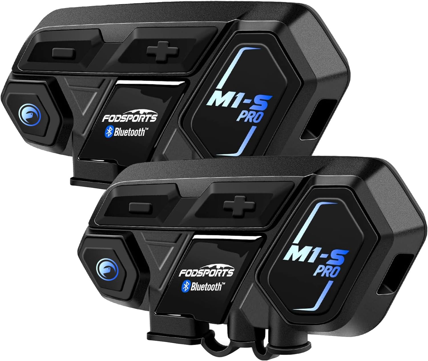 Fodsports Motorcycle Bluetooth Intercom, M1S 2000m 8 Riders Group Motorbike Helmet Communication System Headset Universal Wireless Interphone (Waterproof/Handsfree/Stereo Music/GPS/2 Pack)