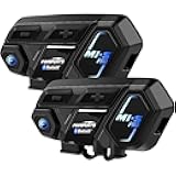 Motorcycle Bluetooth Intercom with Music Sharing, M1S Pro 2000m 8 Riders Group Helmet Communication System Headset Universal Interphone (Waterproof/Handsfree/Stereo Music/GPS/2 Pack)