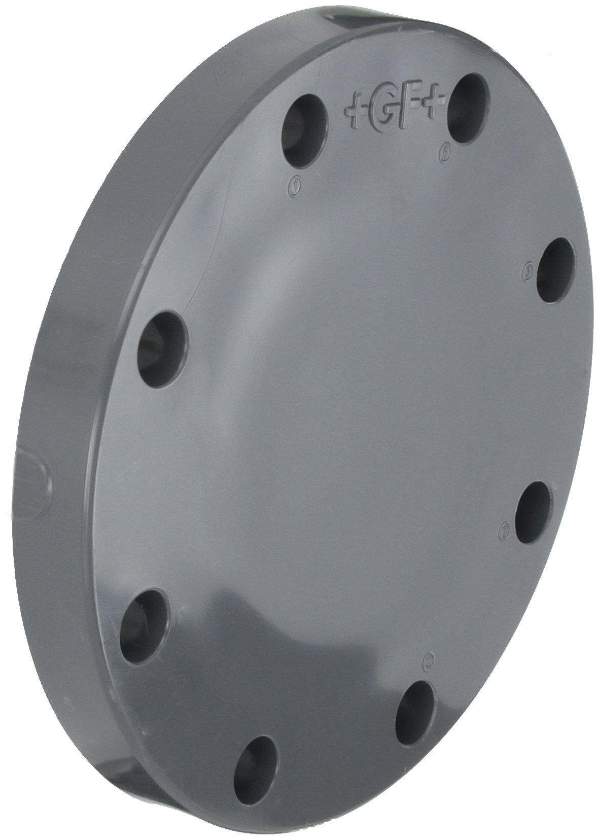 GF Piping Systems PVC Pipe Fitting, Blind Flange, Schedule 80, Gray, 4