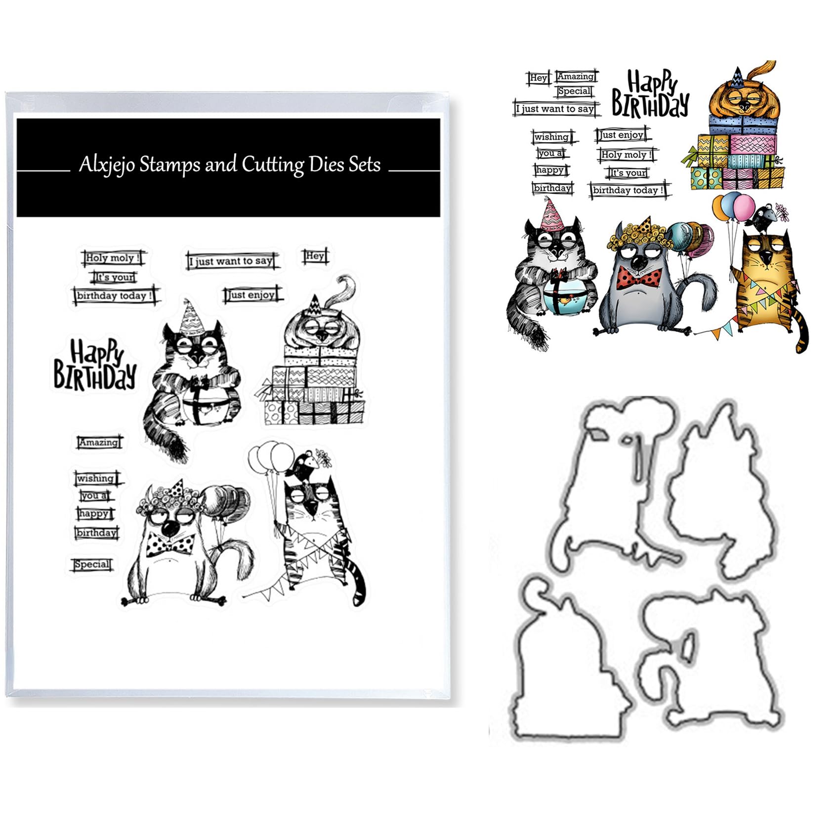 Alxjejo Cutting Dies and Stamps Set 2024-2025-2026,Stamps and die for Card Making for DIY Birthdays, Thanksgiving Day, Valentine's Day, Scrapbooking, Art Craft, Festivals Greeting Card Album