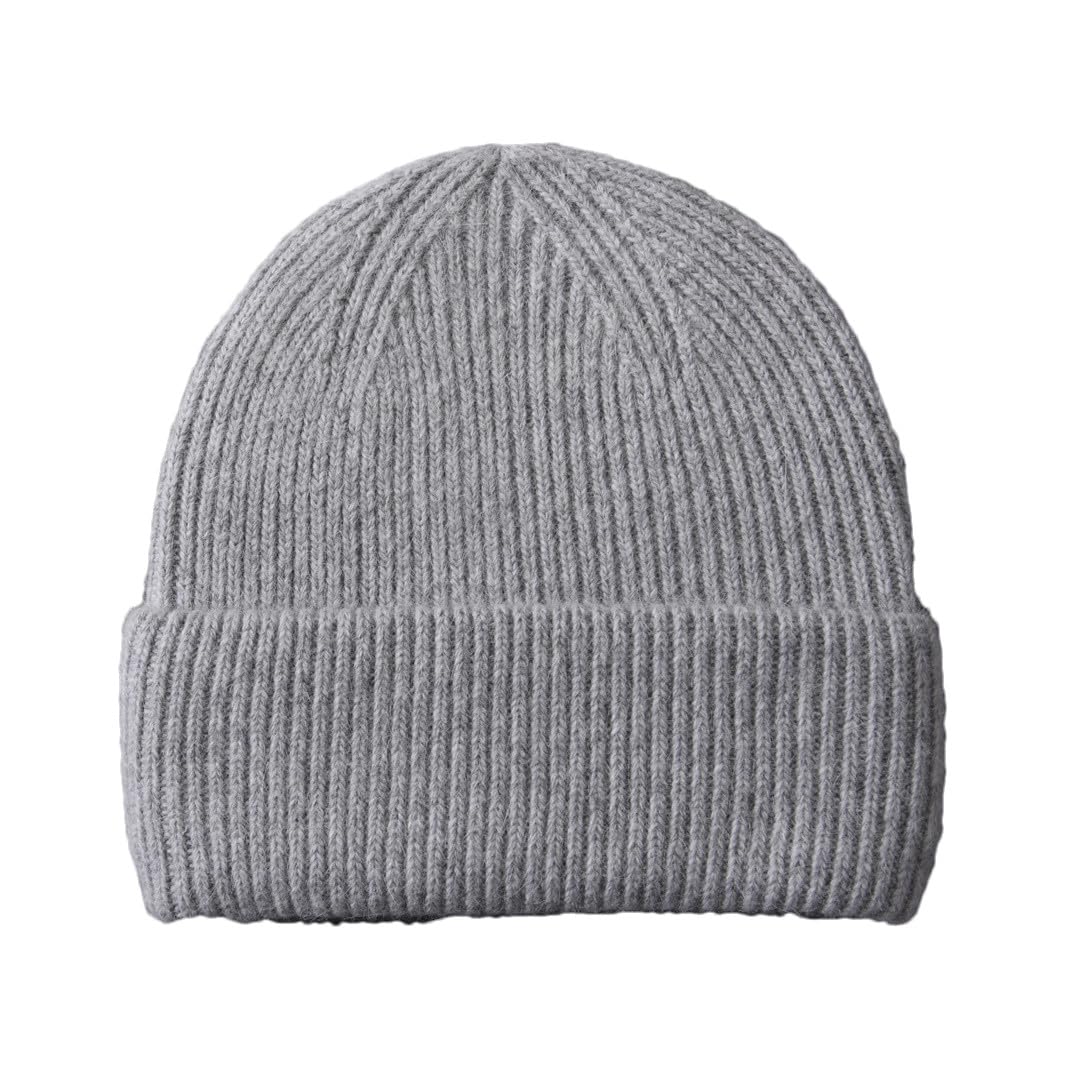 Gorro De Invierno Para Mujer, Gorro Tejido De Cachemira Con Doble Pliegue, Gorros De Piel Larga, Gorro Cálido