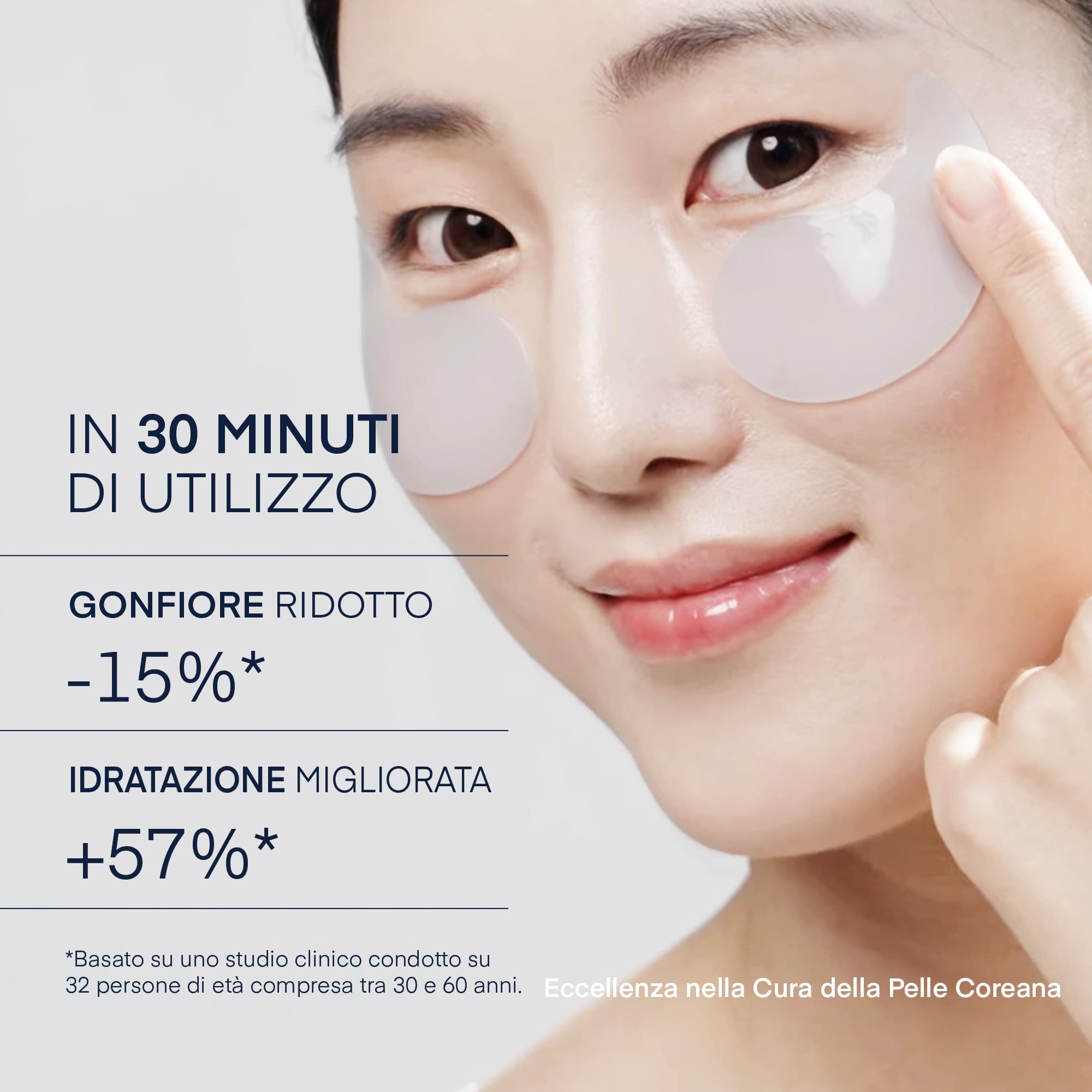 Patch Occhi per Occhiaie Skincare Coreana: Maschera Contorno Occhi con Caffeina e Acido Ialuronico - Sgonfia Borse & Antirughe 30 Paia - Vegano, Testato su Pelle Sensibile - Korean Under Eye Patches