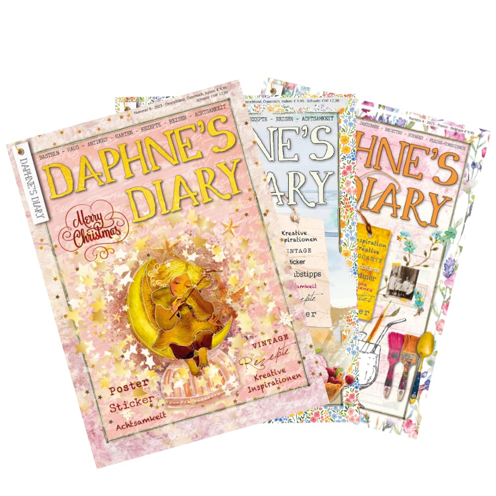 Daphne's Diary Magazyn #8 2023 (niemiecki) | zeszyt kreatywnego rękodzieła artystycznego | Interaktywny dziennik dla uważności, kolorowania, sztuki, gotowania, podróży | pełen kreatywnych inspiracji i