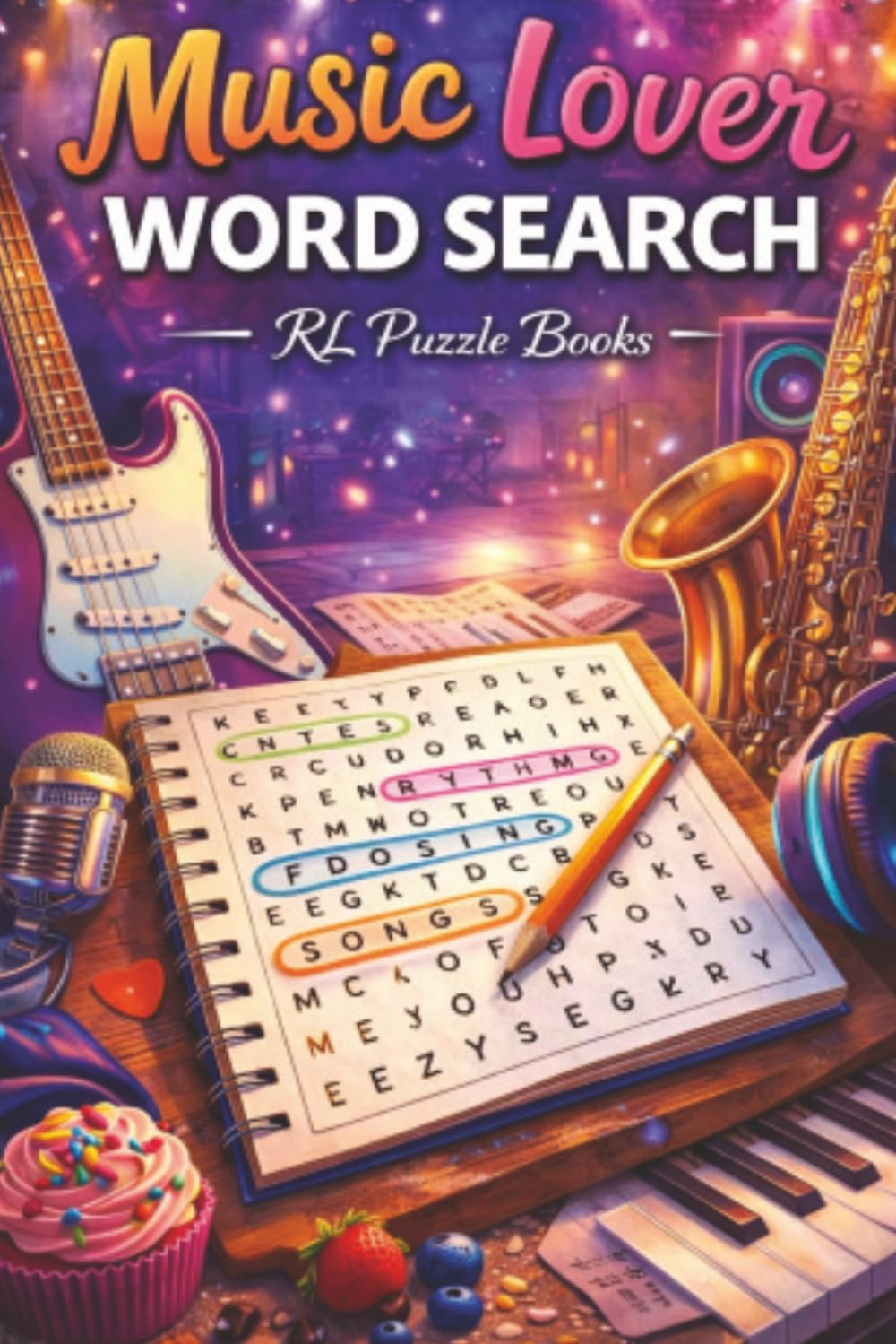 Music Lover Word Search: Music Puzzle Book for Adults & Teens Featuring Instruments, Songs, Genres, Artists and Relaxing Brain Games