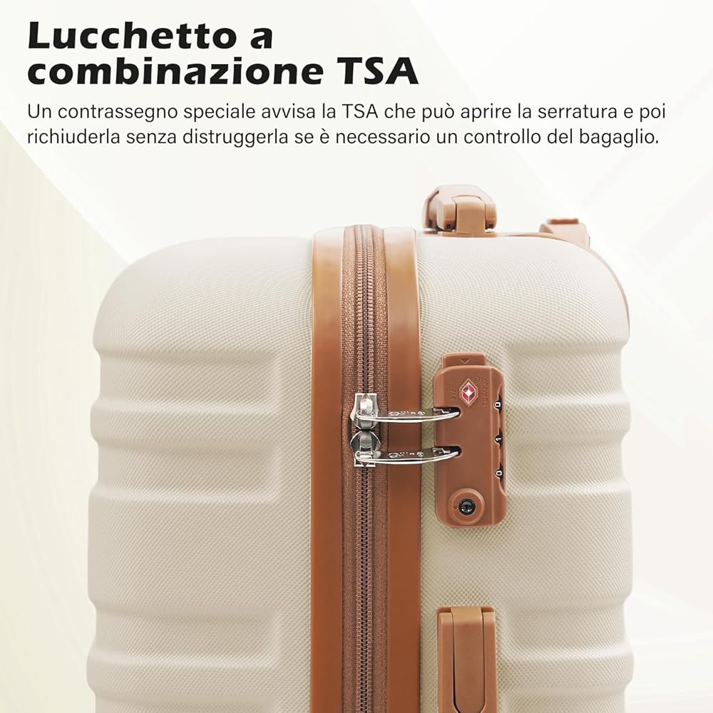 Set Valigie COOLIFE Set Di Valigie Trolley Valigia ABS Rigida