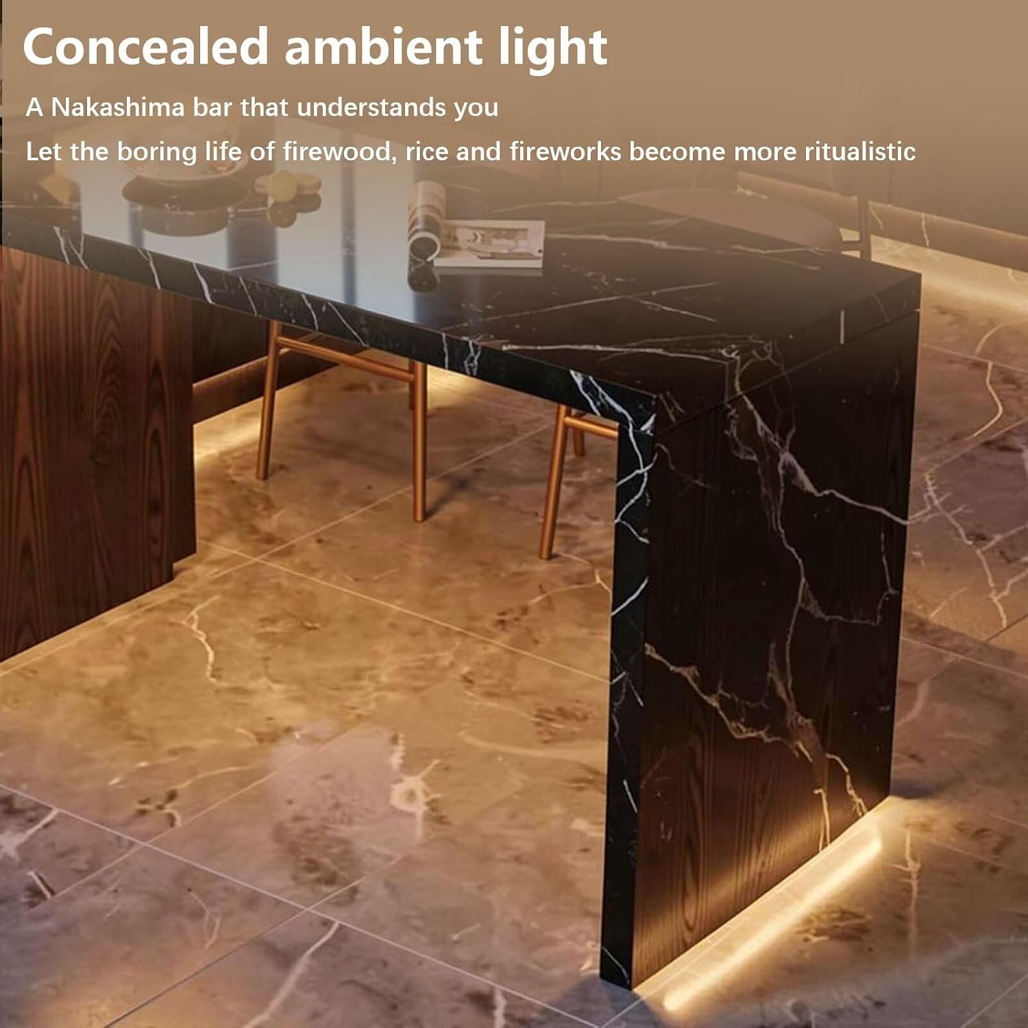 Kitchen Island with Storage - Kitchen Island Table with Glass Door Storage, Integrated Sink and Lighting, Luxurious Dinner Table Includes Power Outlets,for 2 People (84IN No Chairs)