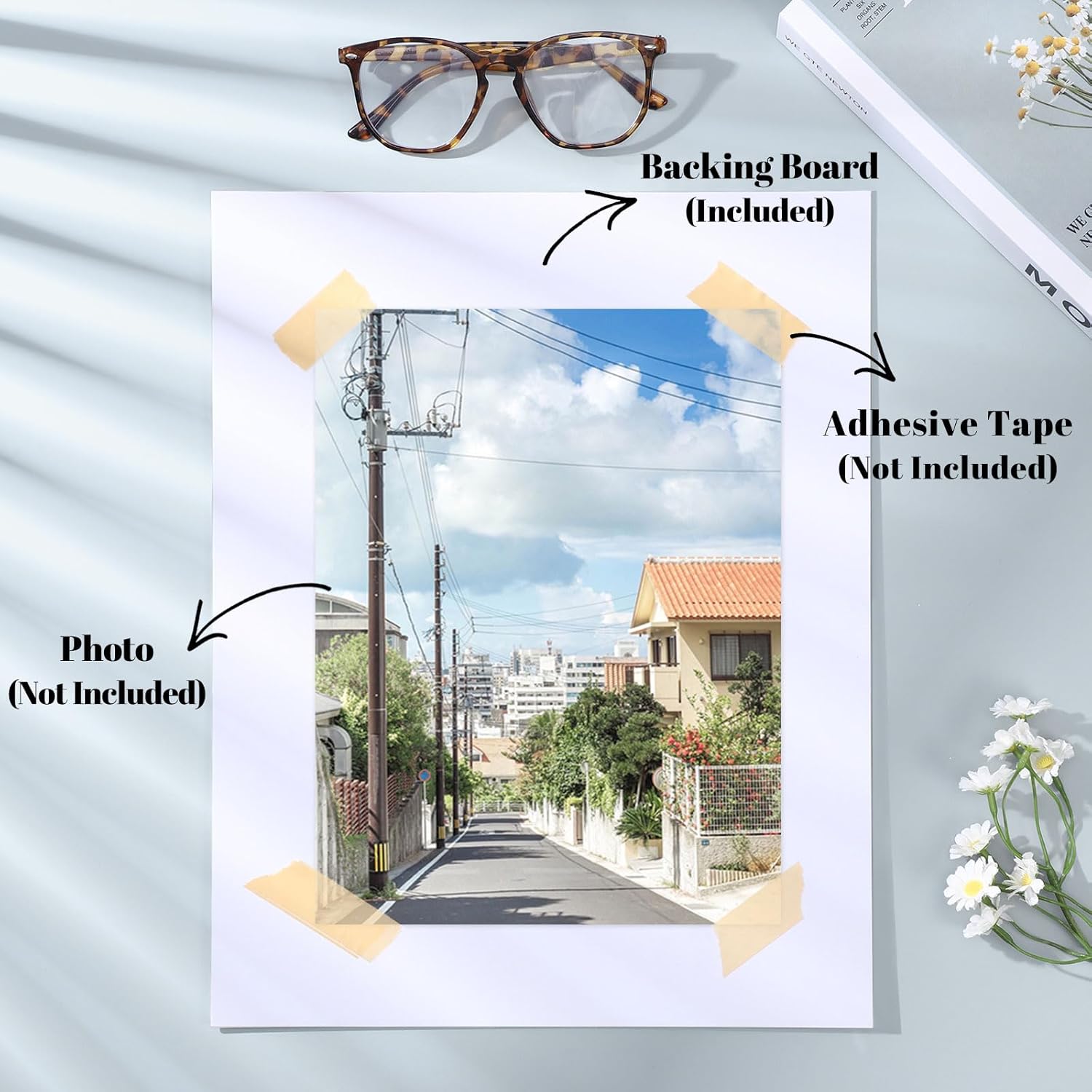 Prudiut 15 Pack 11x14 Backing Boards Only, Uncut White Mat Board Acid Free Mat Board for Photos, Prints, Artworks - Image 4