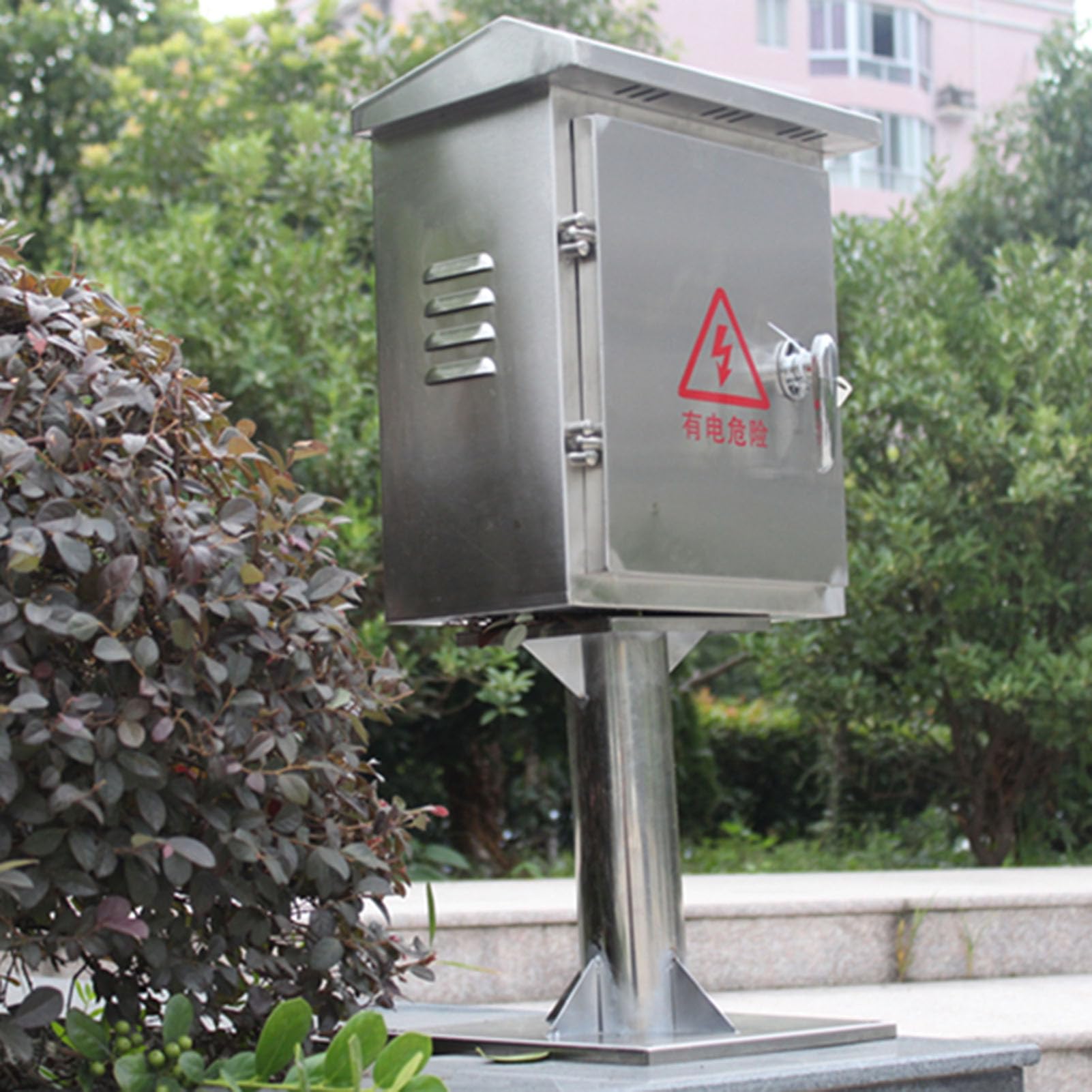 Edelstahl Stromverteilerkasten, Metall-Anschlusskasten, Projektkasten, Solar-PV-Kombikasten, Kabelbox für Außenbereich, Wasserfest IP65, Silber