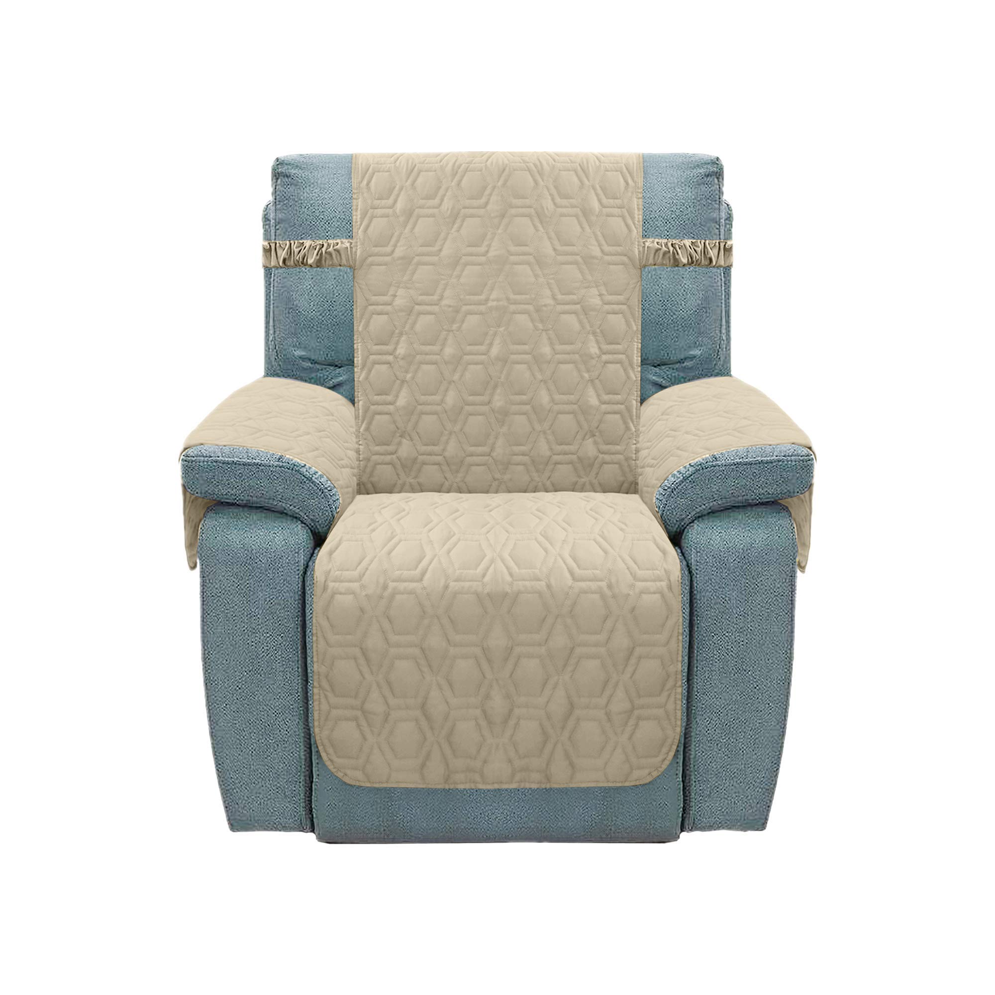 Recliner Slipcover Furniture Protector Slip Resistant Water Resistant Stain Resistant Machine Washable Sofa Cover for Kids Children Pets Dog Cat(Recliner:Sandy Beige)