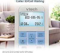 Vista 9 de VTech VS122 DECT 6.0 Teléfono inalámbrico de diseño retro con sistema de contestador, bloqueador inteligente de llamadas y conexión Bluetooth a