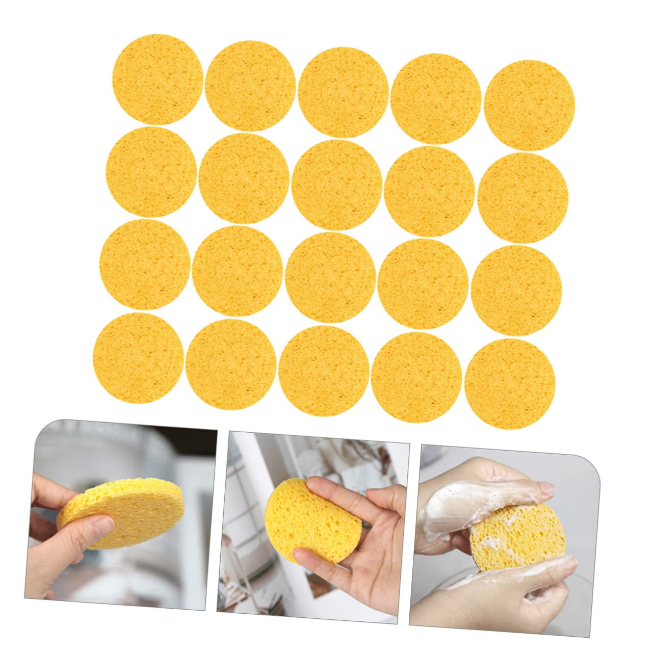 FOMIYES 5 Set Di Spugne Struccanti in Cellulosa Naturale Da Viaggio Spugne Per Il Viso Per La Rimozione Del Trucco 20 Pezzi * 5