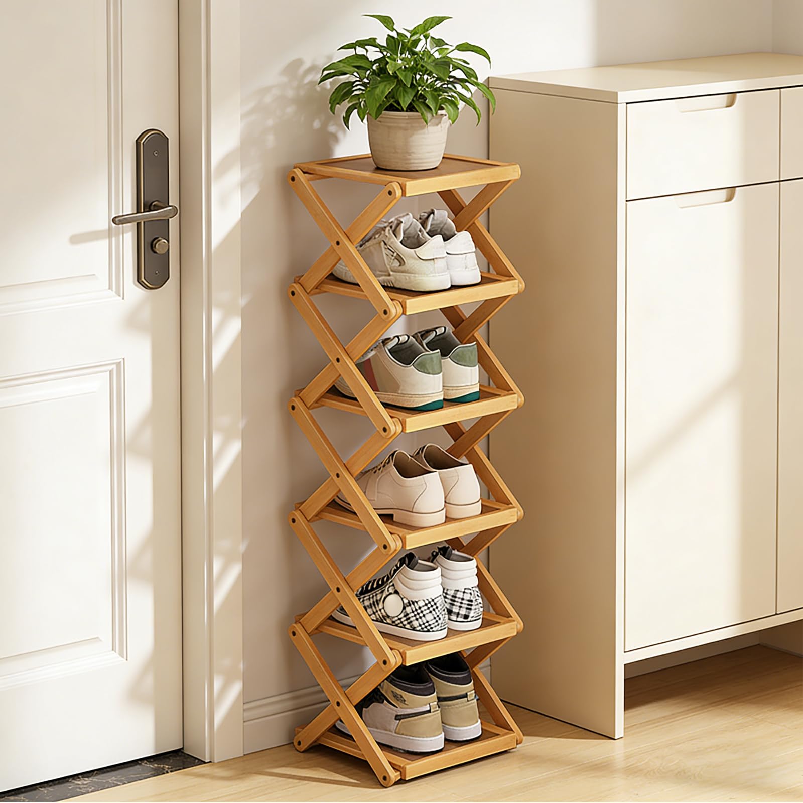 Meuble à chaussures pliable en X sans montage YYW pour un gain de place immédiat