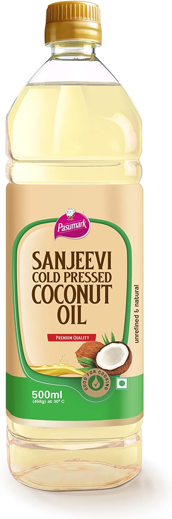 Cold Pressed Coconut Oil for Cooking, Hair & Skin Care - Pure Cold Pressed, Virgin, Healthy Oil with Natural Nutrients & No Chemicals (500 ML)
