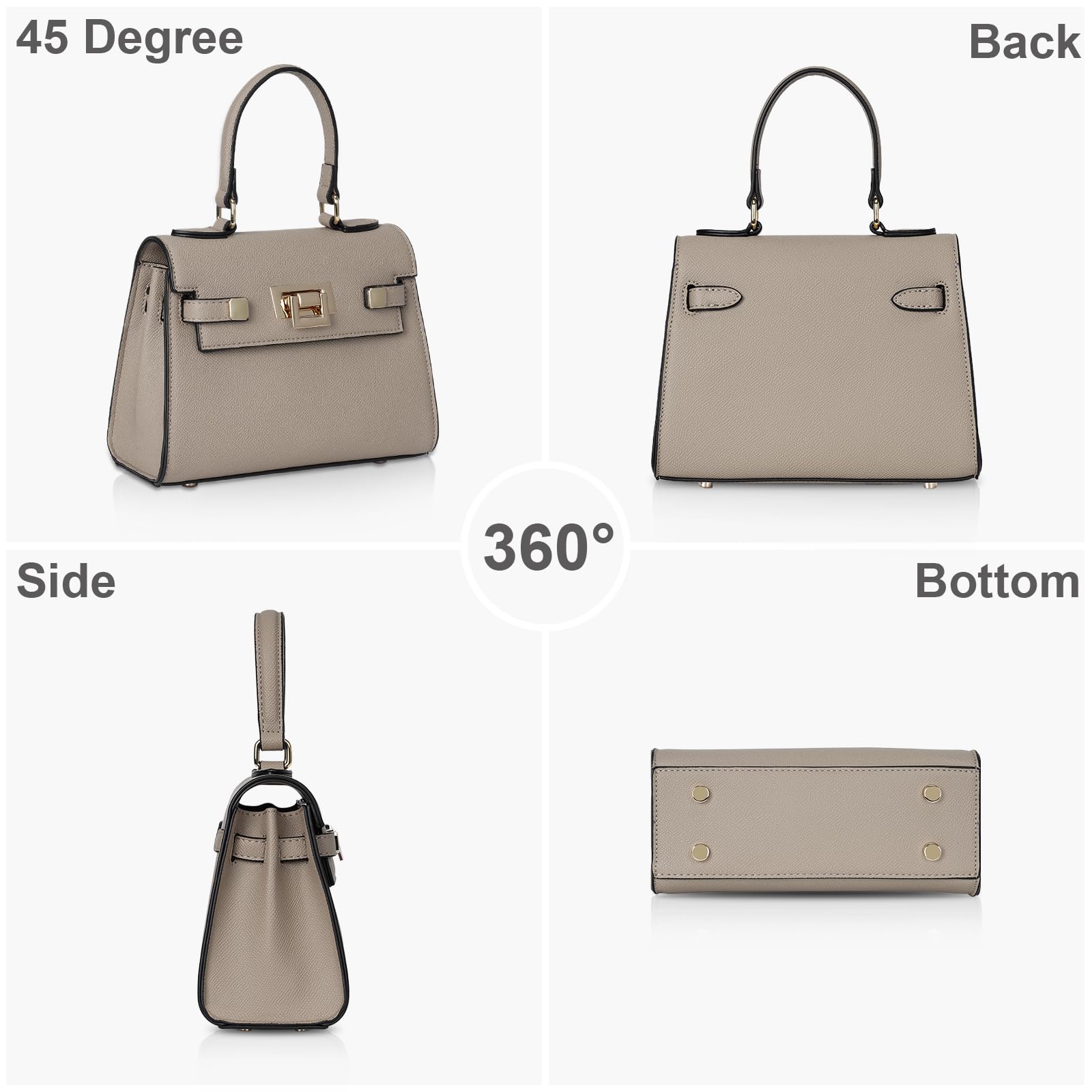 HiTotes Tornister torebka z górnym uchwytem, torebka dla kobiet, mała torba crossbody, damska designerska torebka z regulowanym i odpinanym paskiem