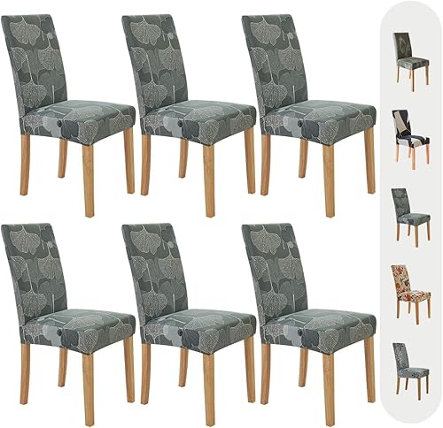 Vista 37 de Secgo - Juego de 4 fundas para sillas de comedor, funda elástica para silla de comedor, fundas lavables de elastano para sillas de cocina Parsons