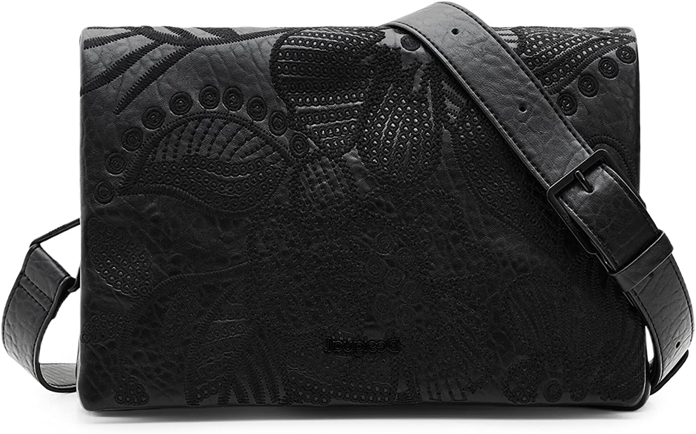 Sac Bandoulière Desigual Half Logo Dortmund - Orange Vif, 100% Polyuréthane, Réglable