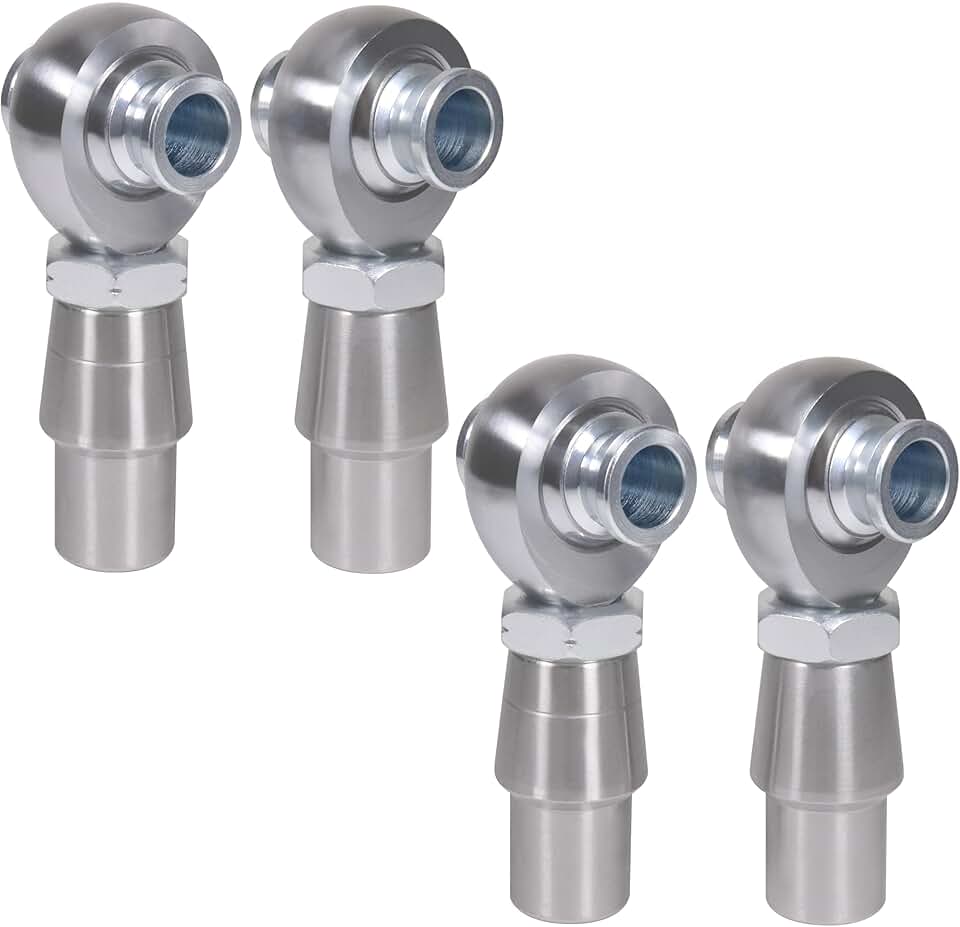 Kit de extremidade de haste Heim Joints de 3/10.2 cm Rosca 0,75'' Kit de suspensão de juntas cromadas Heim Kit de direção de barras de tração direita e esquerda com adaptador de tubo redondo Porcas