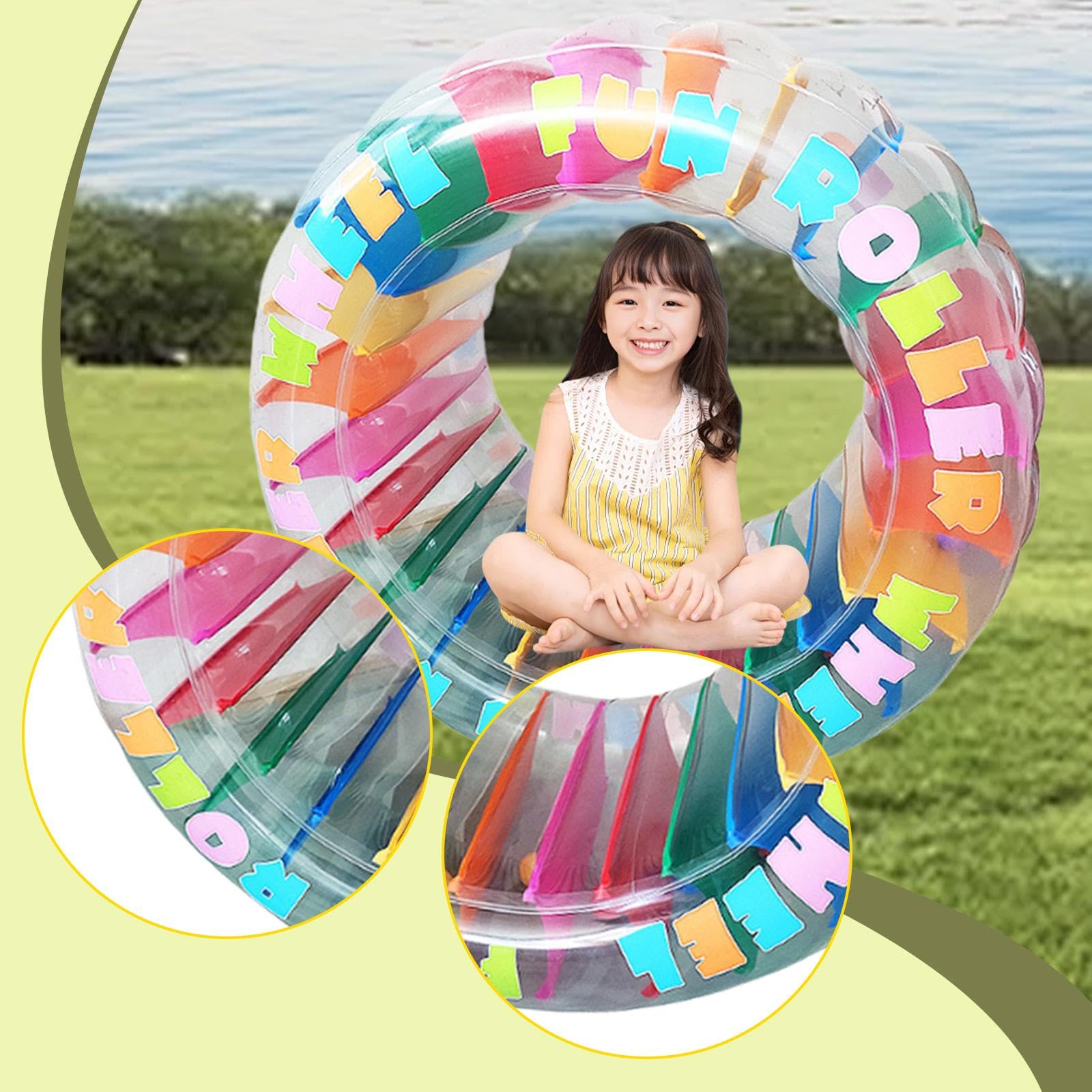 Flotador Inflable con Forma de Rueda de Agua para Piscina, Balsa de PVC para Entretenimiento en El Jardín Durante