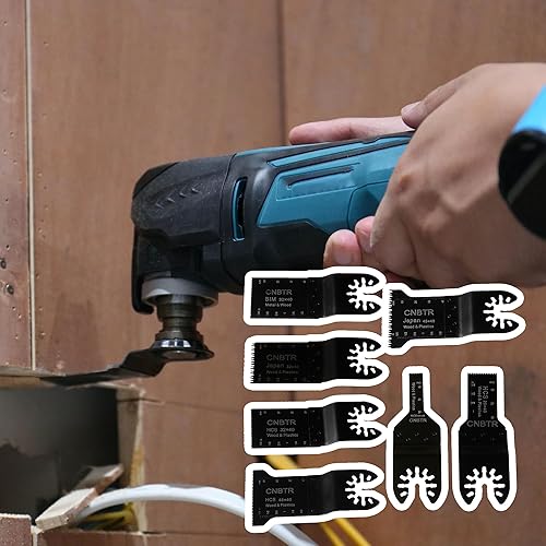 Miniatura 7 de CNBTR Juego de 7 herramientas multifunción de liberación rápida de la hoja de sierra oscilante negra