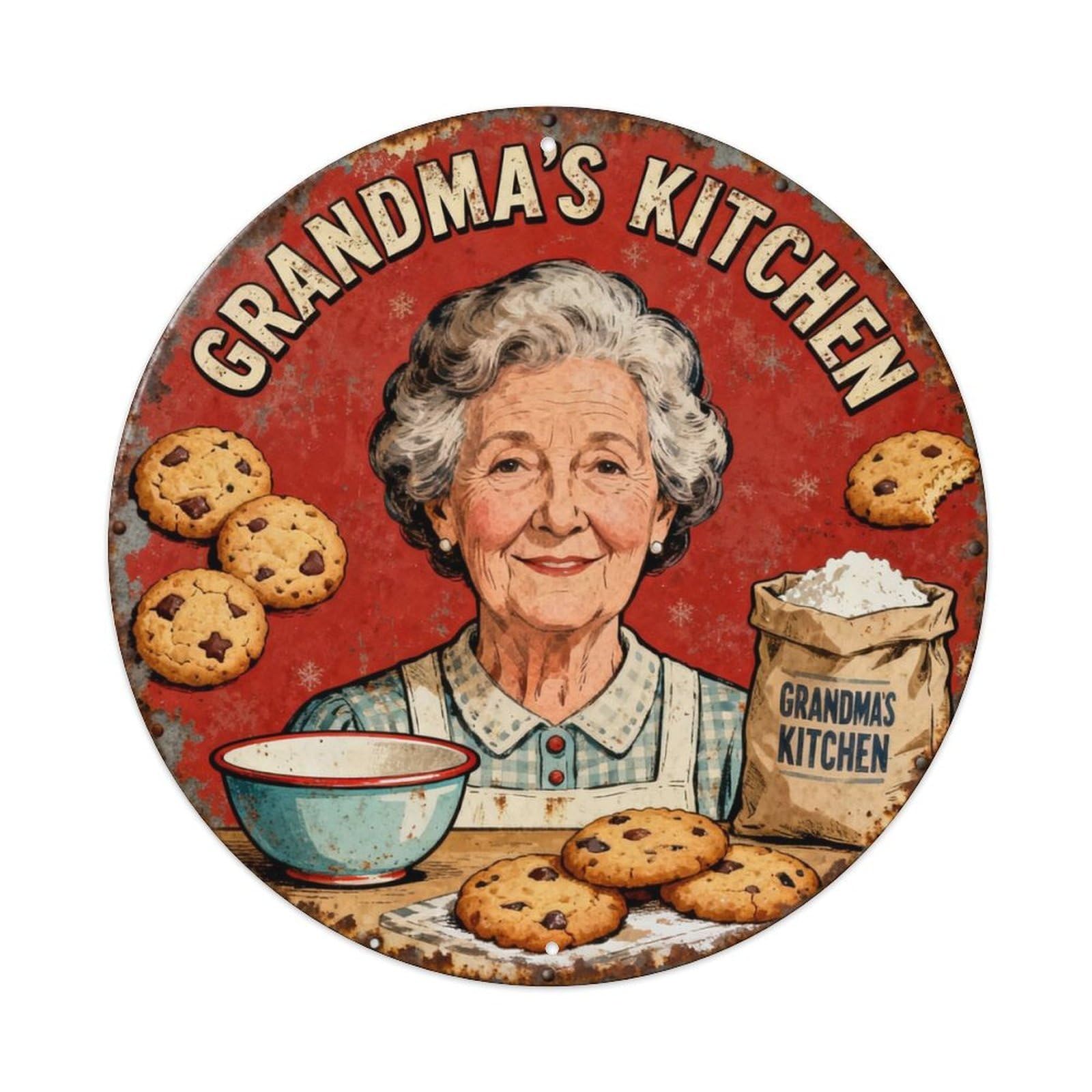 GRANDMA'S KITCHEN Metal Tin Sign Plaque