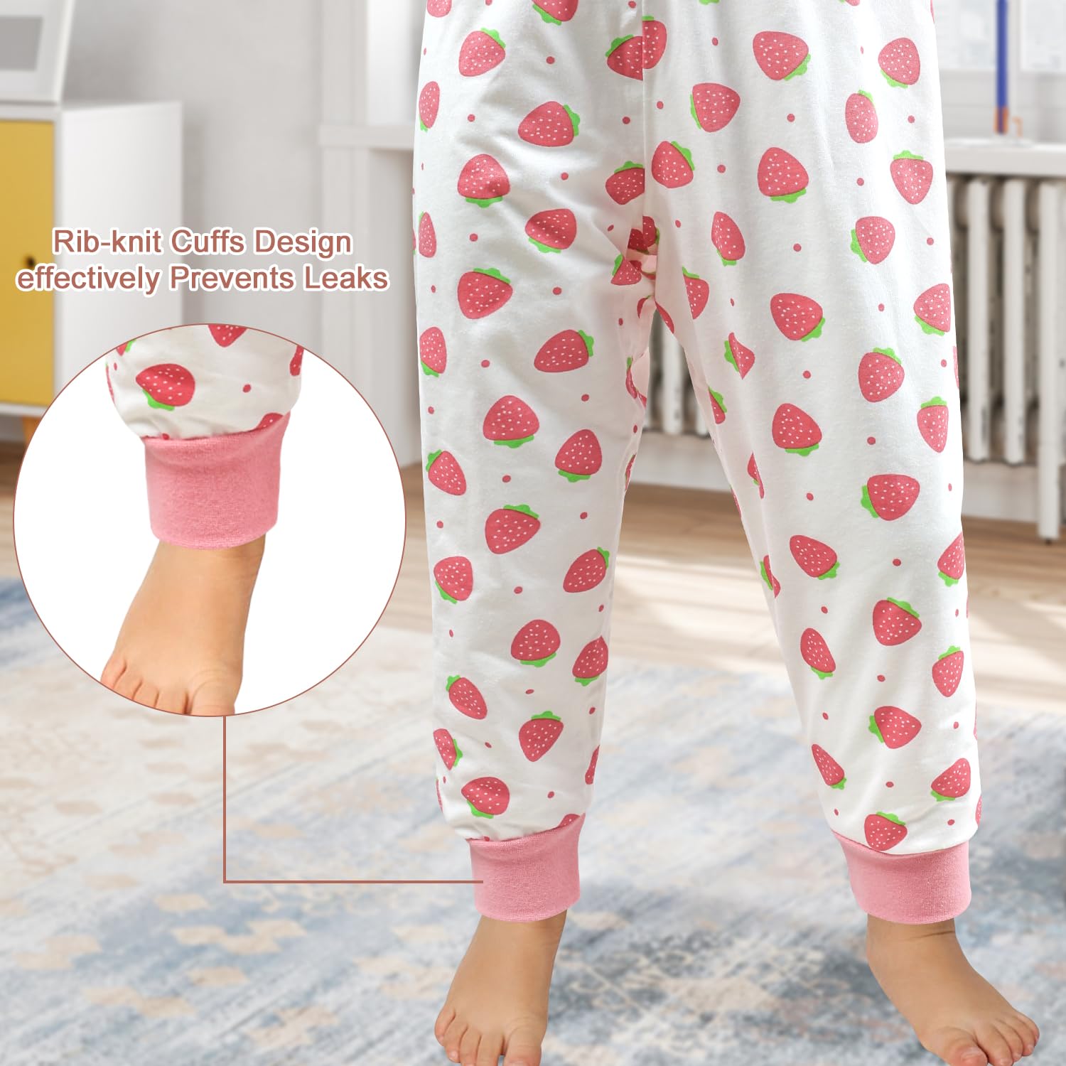 MOEMOE BABY Pantalon Propreté Enfant Nuit,Jupe Apprentissage Propreté,Pantalons de Couche, Jupe de Couche Imperméable,Pantalon Impermeable Enfant Garçon Fille,7-9 Ans,Lot de 2,Rose,XL