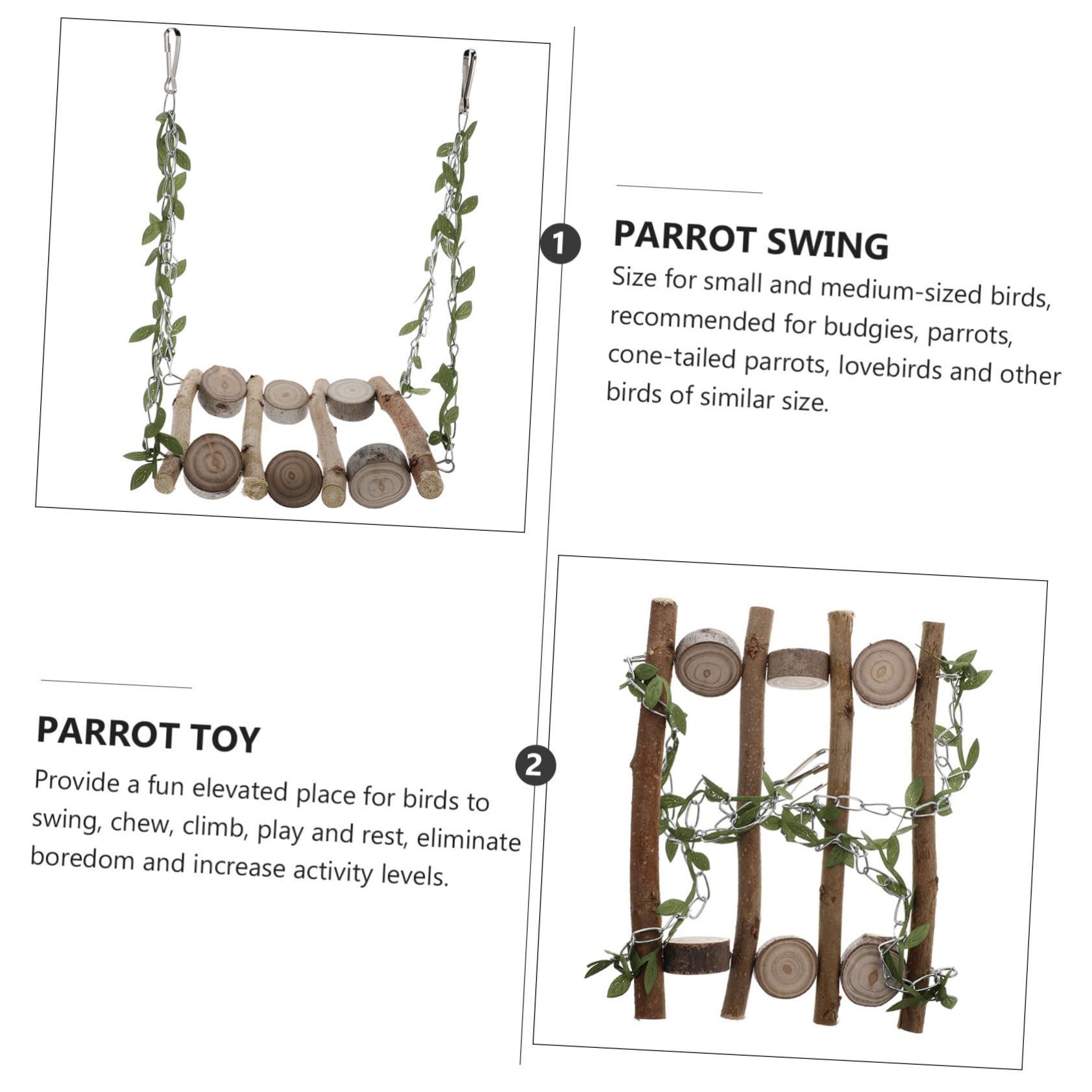 Kisangel 3stücke Pet Bird Cage Toy Bunte Kletterleiter Und Hängematte Für Papageien Für Spiel Und Geeignet Für Kleine Und Mittlere Vögel Langlebiges Material