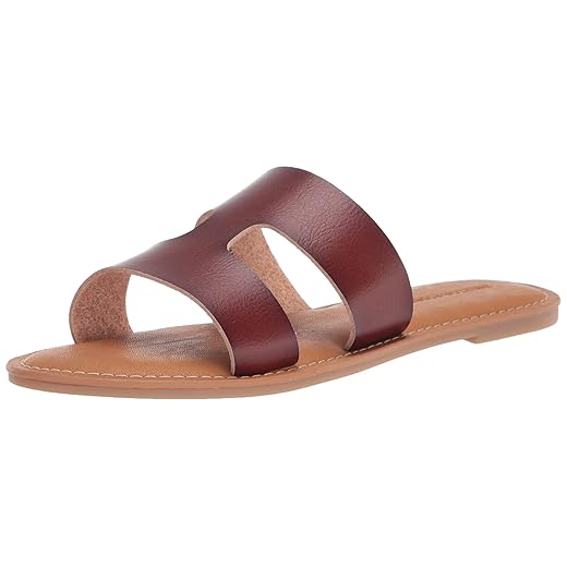 Amazon Essentials Women's Flat Banded Sandal, Brown, 8.5