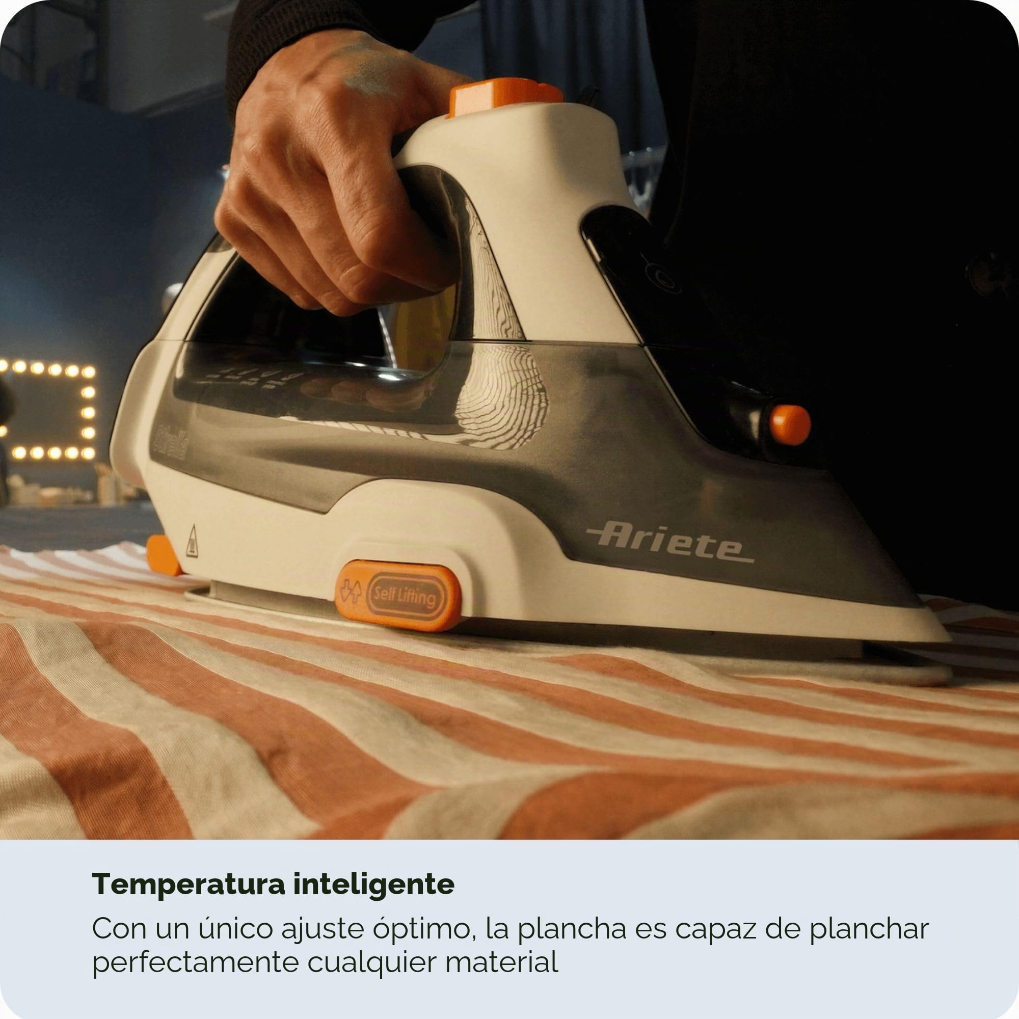 Ariete 6190 Step UP, plancha inteligente, pies inteligentes, placa de cerámica Ultraglide con 57 agujeros, tanque de 320 ml, 2400 W, vapor continuo 30 g/min