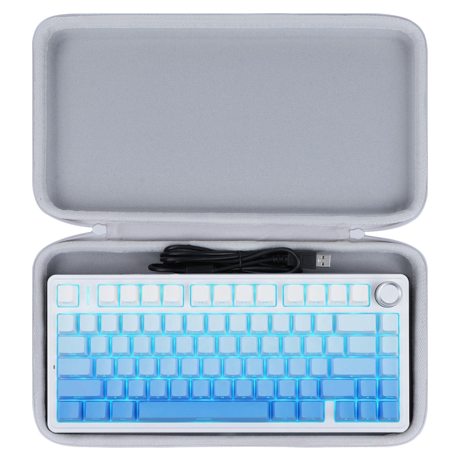 Hart Schutzhülle Kompatibel mit 75% Aula F75/F75 PRO/F75 Max/AJAZZ AK820/RK Royal Kludge M75/RK84/YUNZII B75 PRO/NEWMEN GM326/Corsair K65 Plus Mechanische Tastatur Gaming (Grau)
