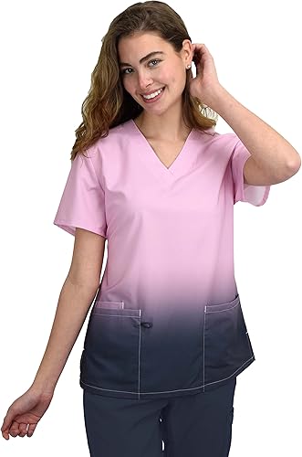 Miniatura 6 de Camiseta médica de enfermería con estampado de uniforme degradado para mujer GT Performance