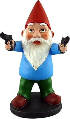 Funny Guy Mugs Hand Painted Garden Gnome Statue Made Stone Resin - Combat Gnome - Indoor/Outdoor Garden Gnome Sculpture for Patio, Yard or Lawn