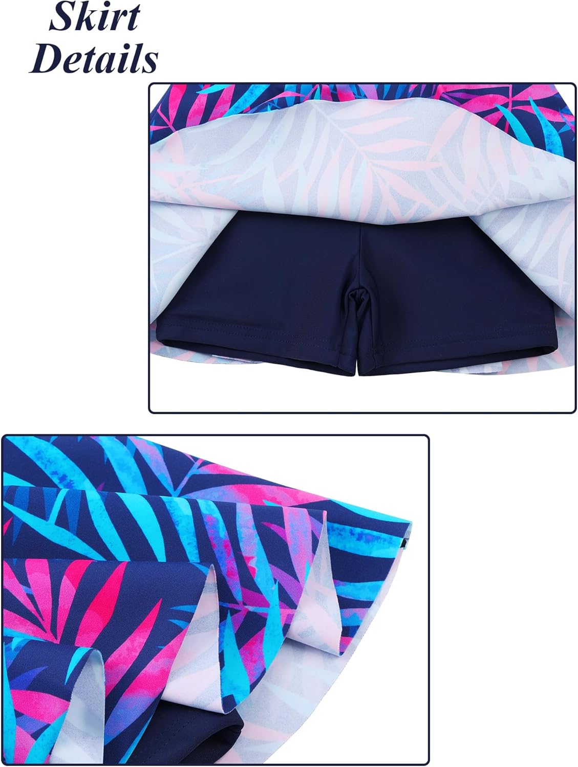 Girls Rash Guard Swimsuits Set 2 Pcs Bathing Suit UPF50+ Short Sleeve Kids Beach Swimming Skirts with Shorts Swimwear 3-14Y - Image 5