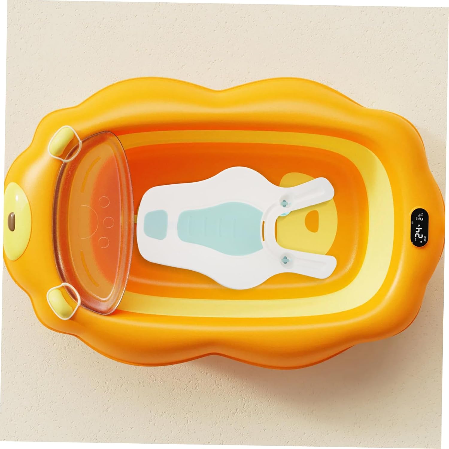 WOONEKY Boy Girl Bath Tub Seat Newborn Bath Essentials Comfortable Cushion Soft Silicone Support Nonslip Mat Seat for Sink Counter