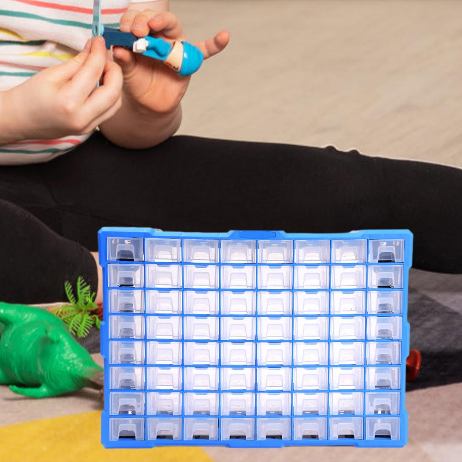 Organizador de Tornillos Caja de Almacenamiento Cajonera para Componentes Electrónicos Contenedor Dividido Plástico Resistente Adecuado para Taller Sa
