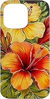 Vista 21 de Hawaiian Tropical Yellow Red Hibiscus Plumeria Case for iPhone 17