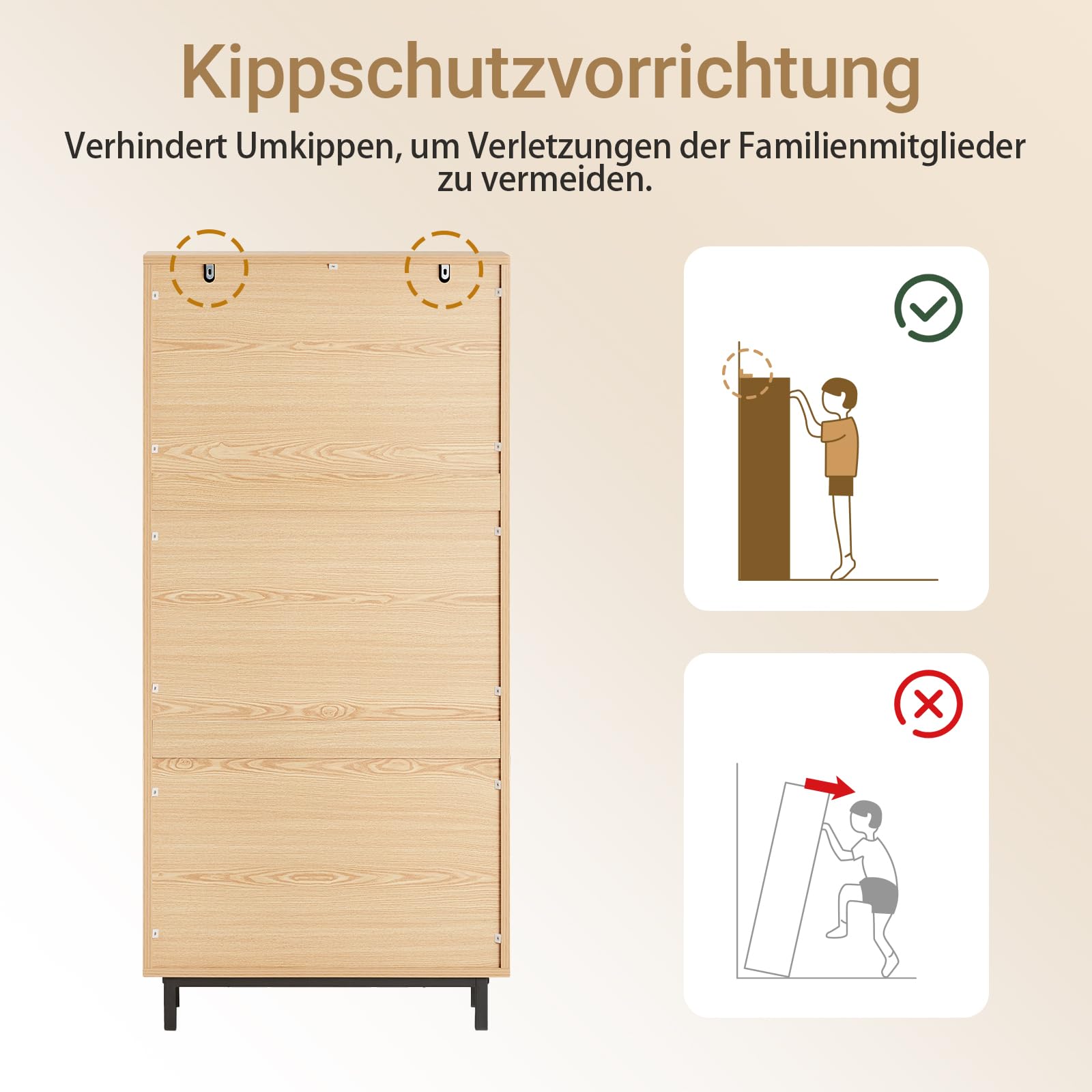 SoBuy Schuhschrank schmal mit 3 Klappen 60x127x24cm für Flur