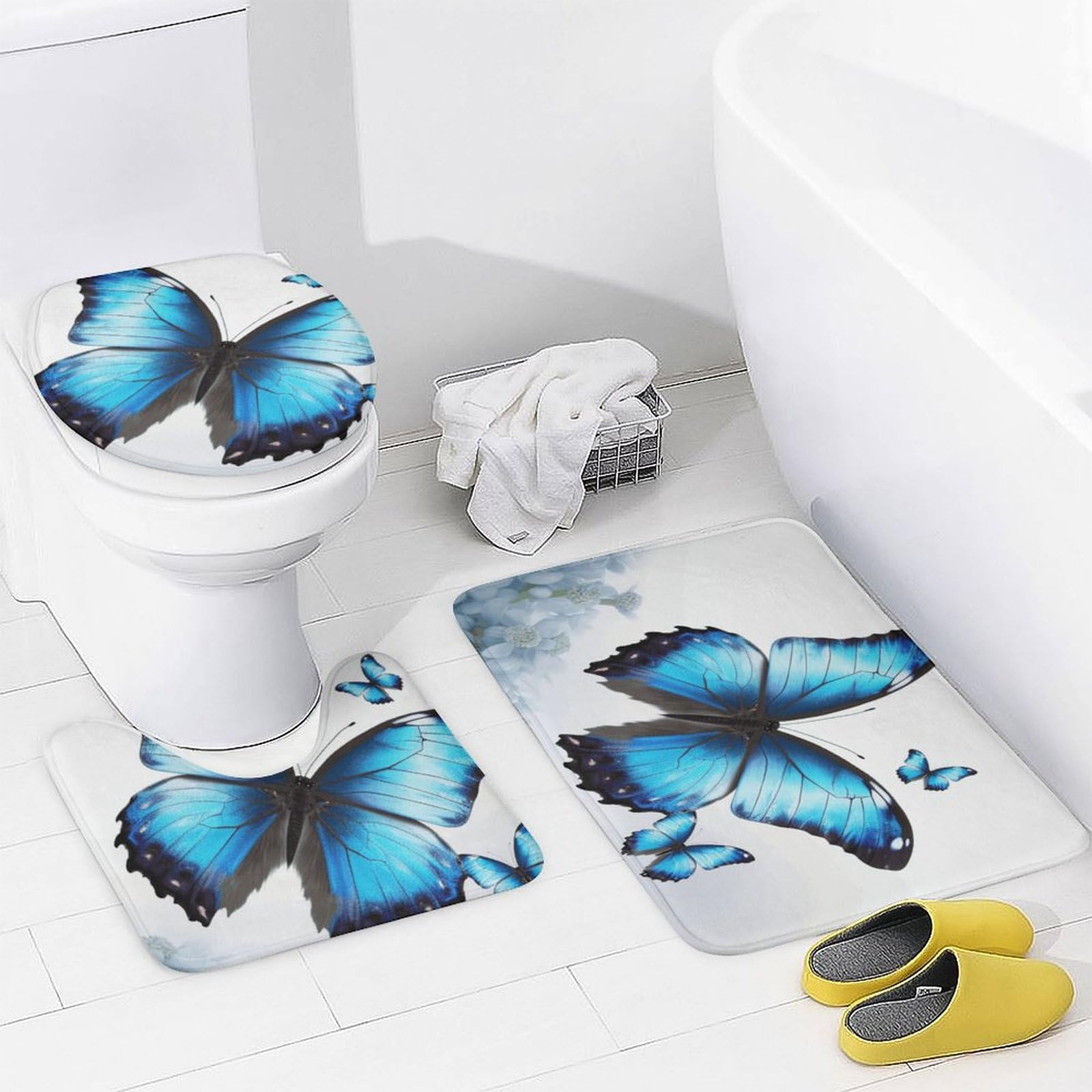 Ujoyen - Juego De 4 Cortinas De Ducha Con Mariposas Monarcas | Cuotas Sin  Interés, image size:1600x1600