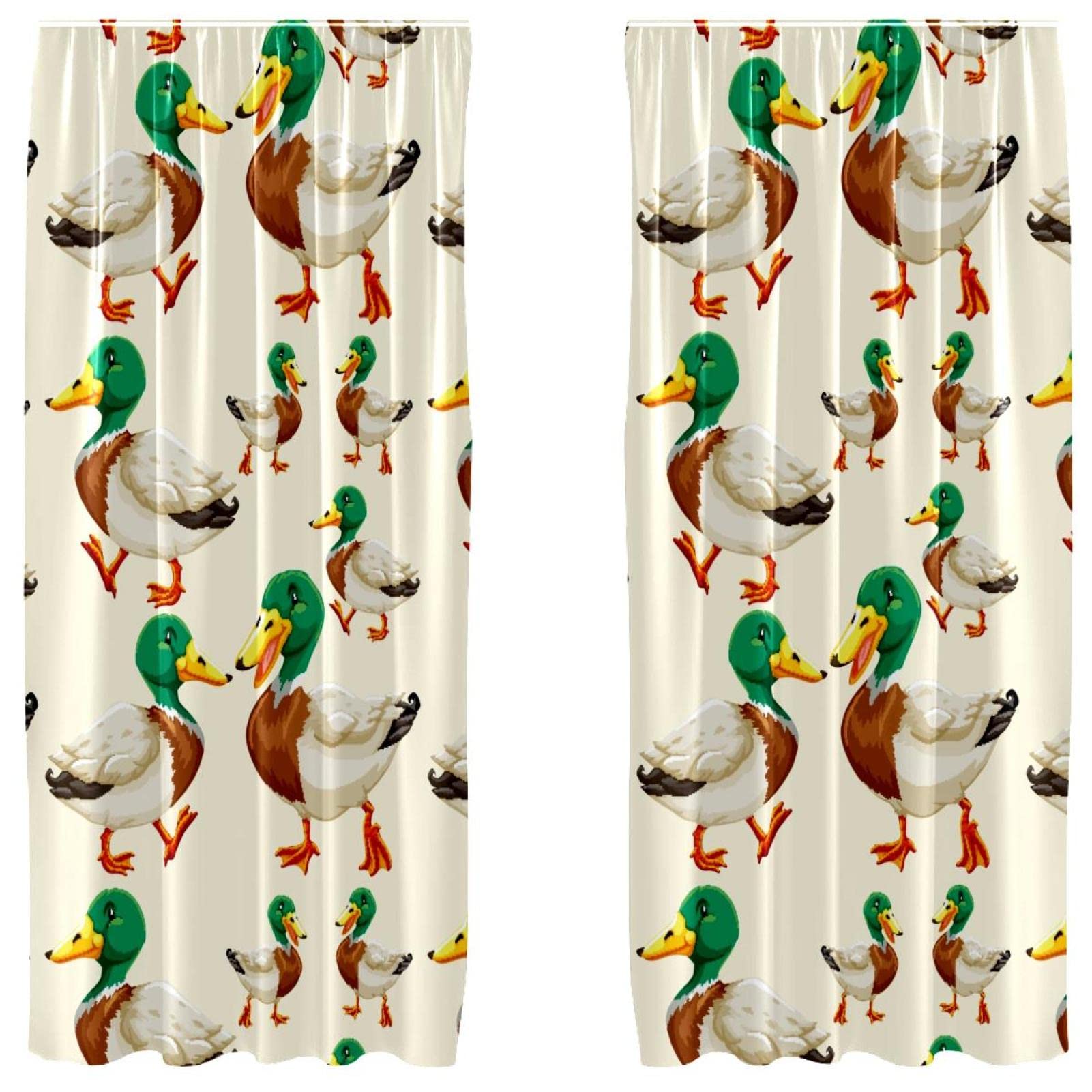 Rideaux occultants 140x213 isolants thermiques microfibre motif canard