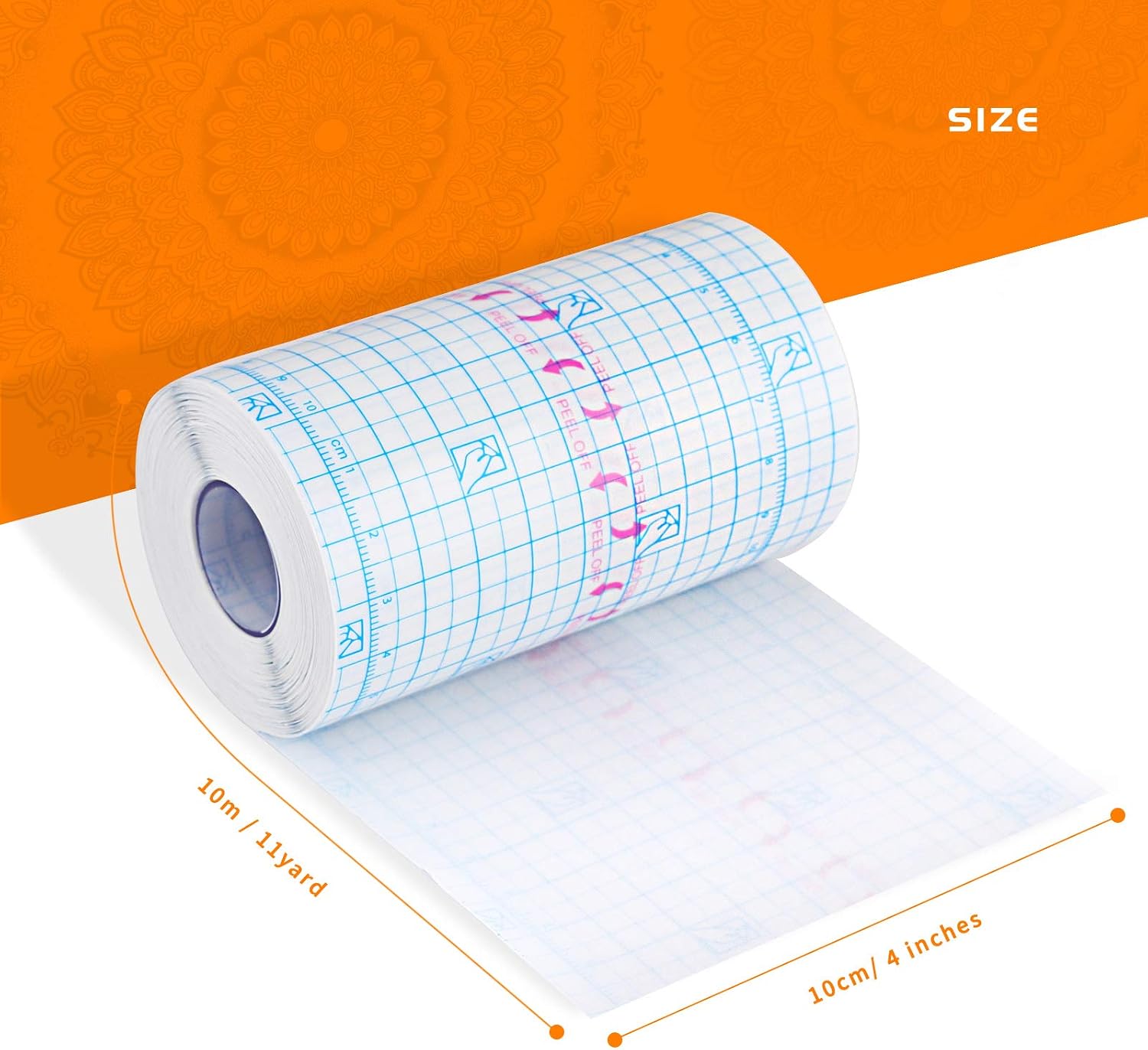 Tattoo Aftercare Bandage, Transparent Film Dressing Roll, Transparent Adhesive Bandage, 4in x 11yd, Shower Shield Dressing, Second Skin Waterproof,Soft, Conformable & Breathable by EalionMed