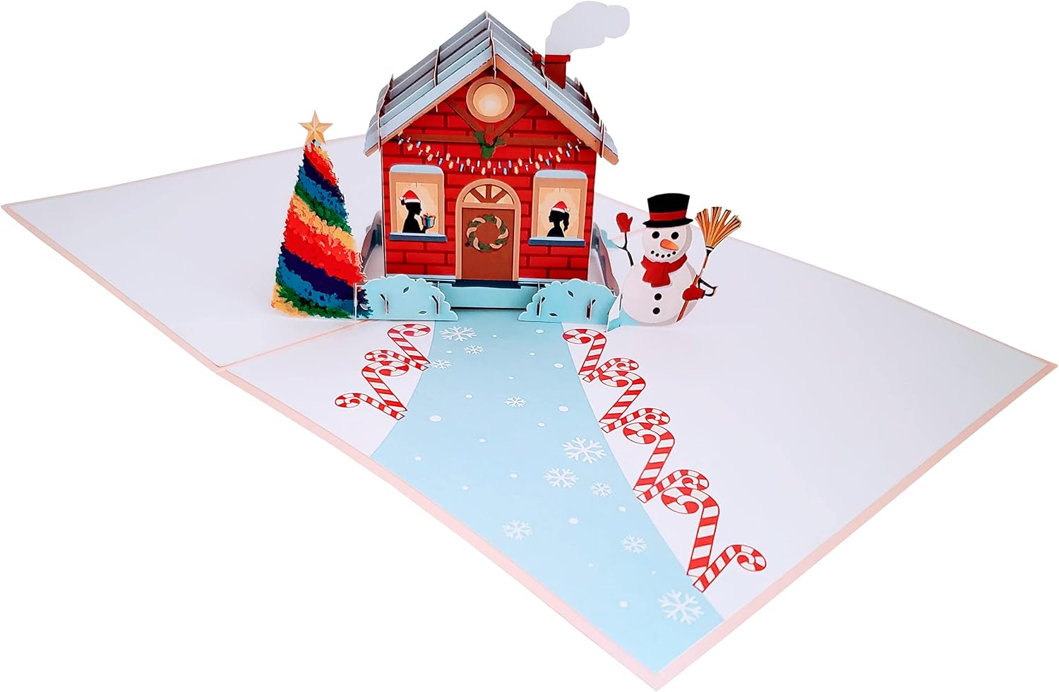 iGifts And Cards Lesbian Snow House Happy Holidays 3D Pop Up Greeting Card - Image 4