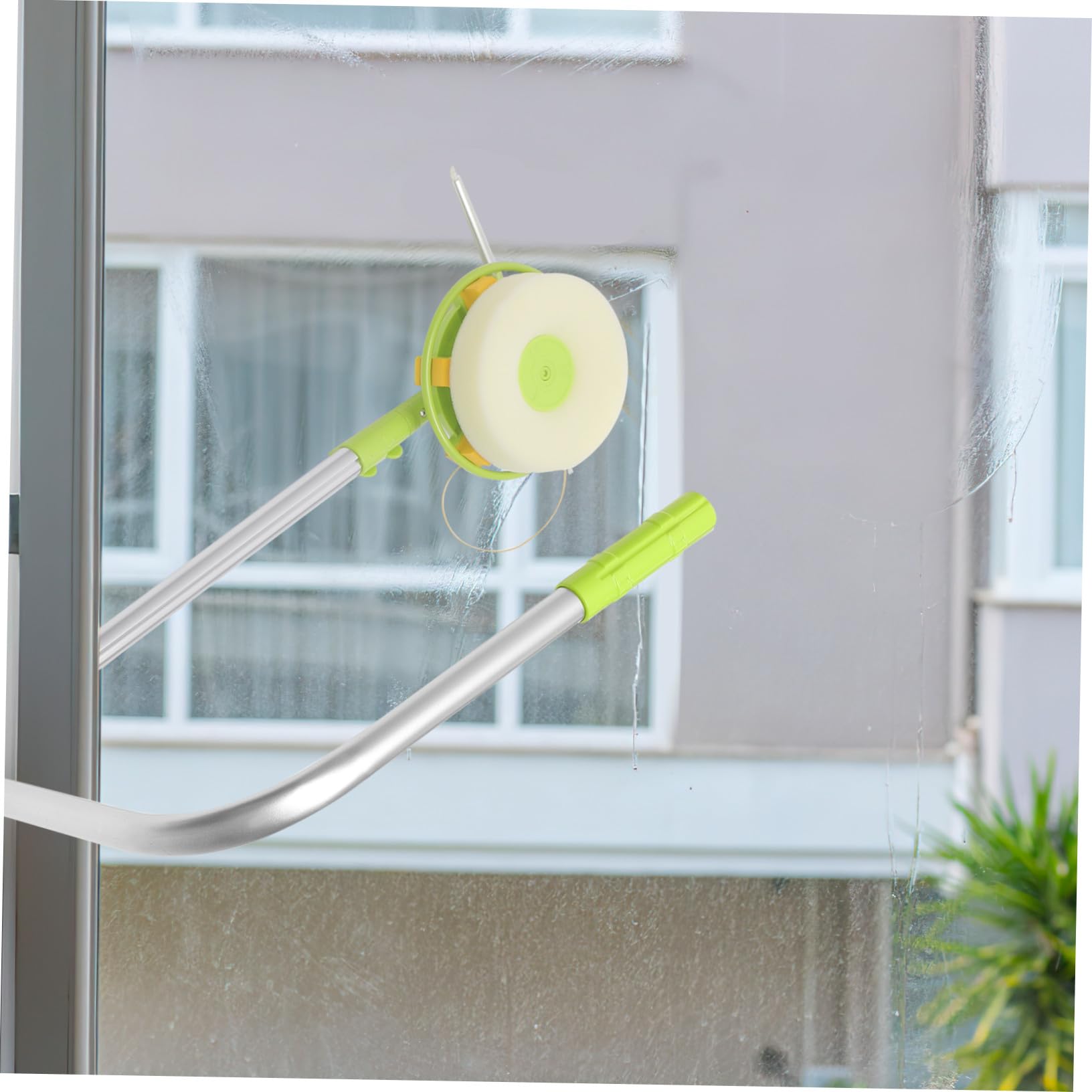 Yardenfun Limpiador Ventanas Telescópico Kit con Cabezal Giratorio y Esponja para Limpieza Cristales de Difícil