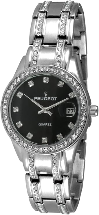 Peugeot Womens 7097G Gold-Tone Crystal Watch